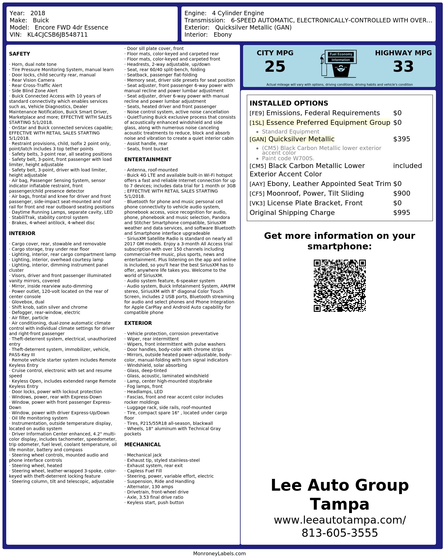 Monroney Label