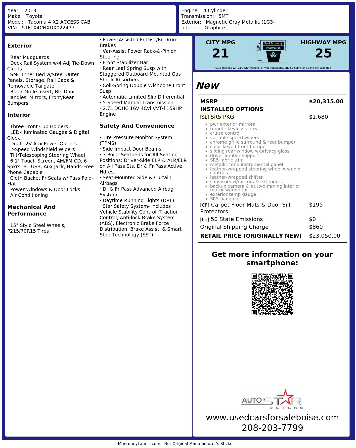 Monroney Label