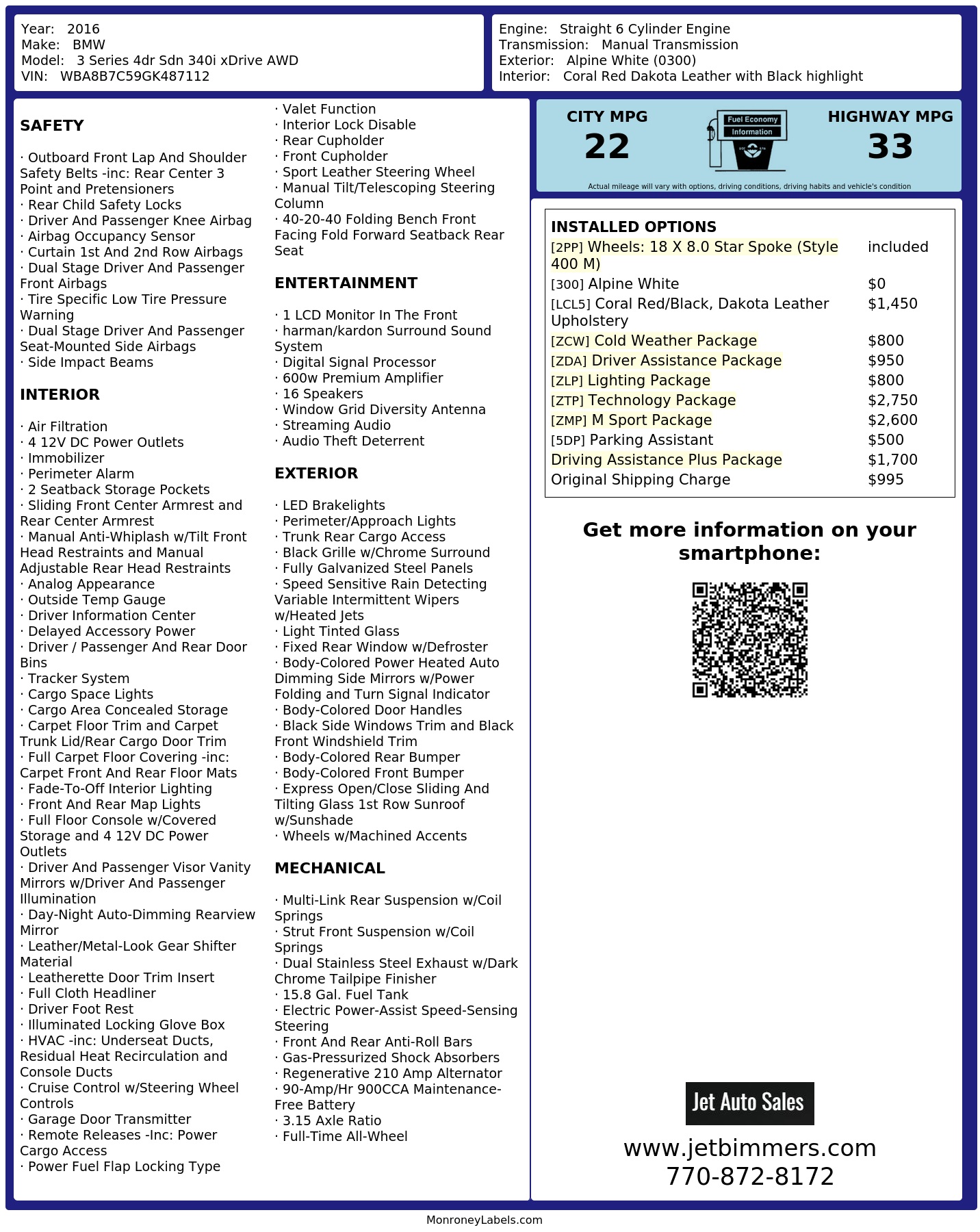 Monroney Label