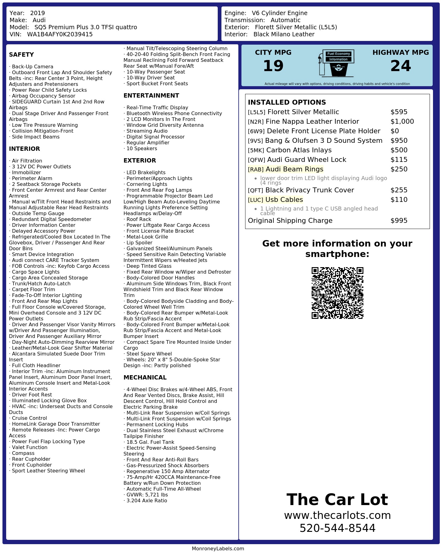 Monroney Label