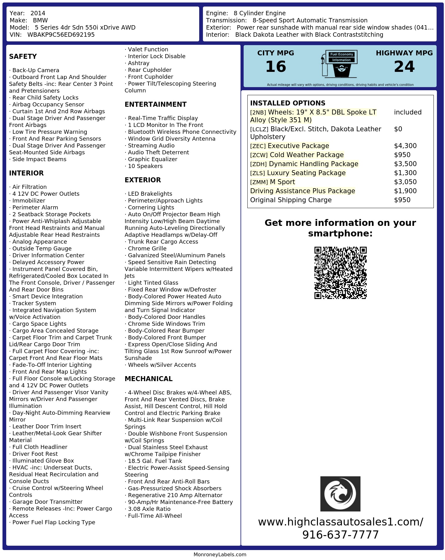 Monroney Label
