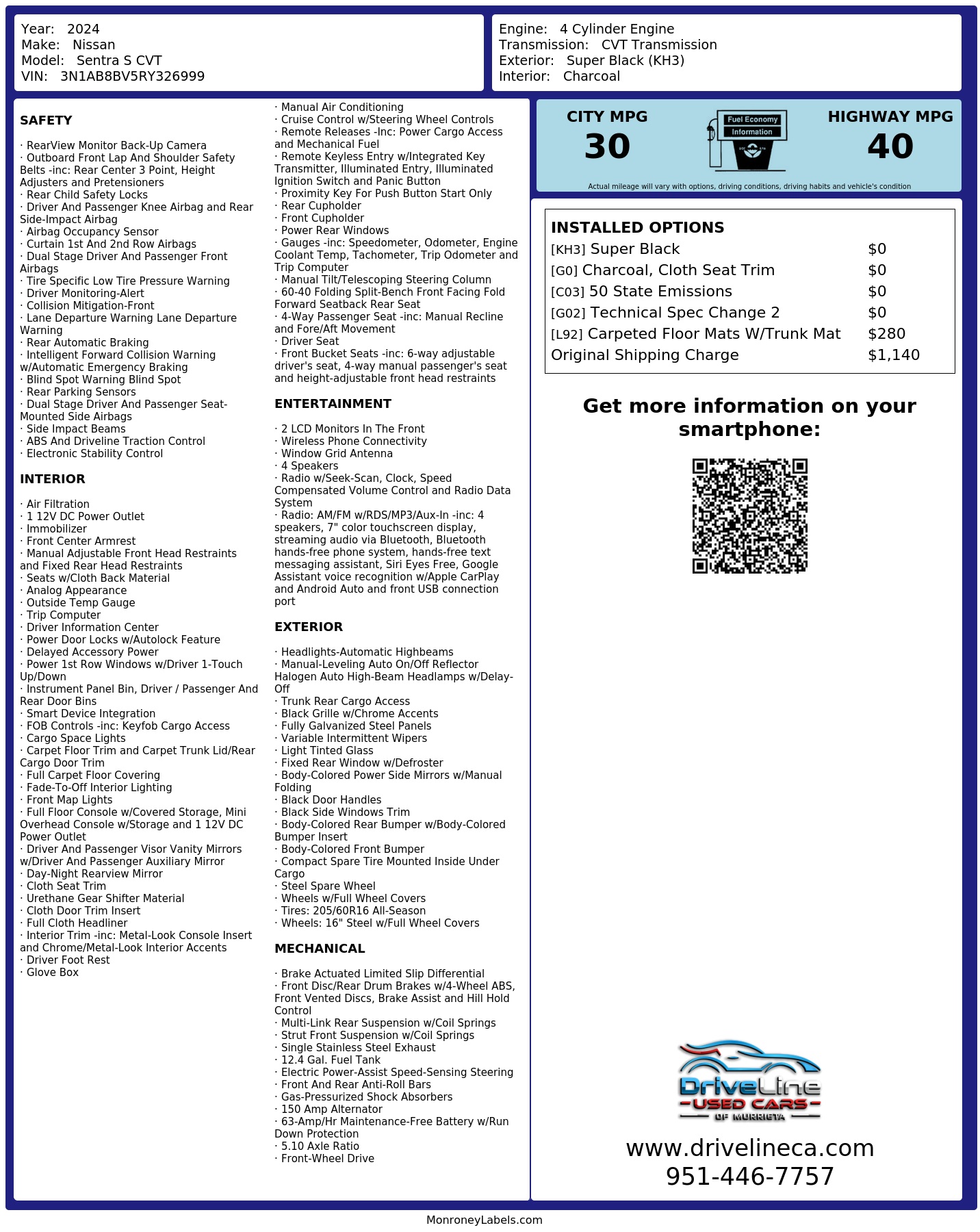 Monroney Label