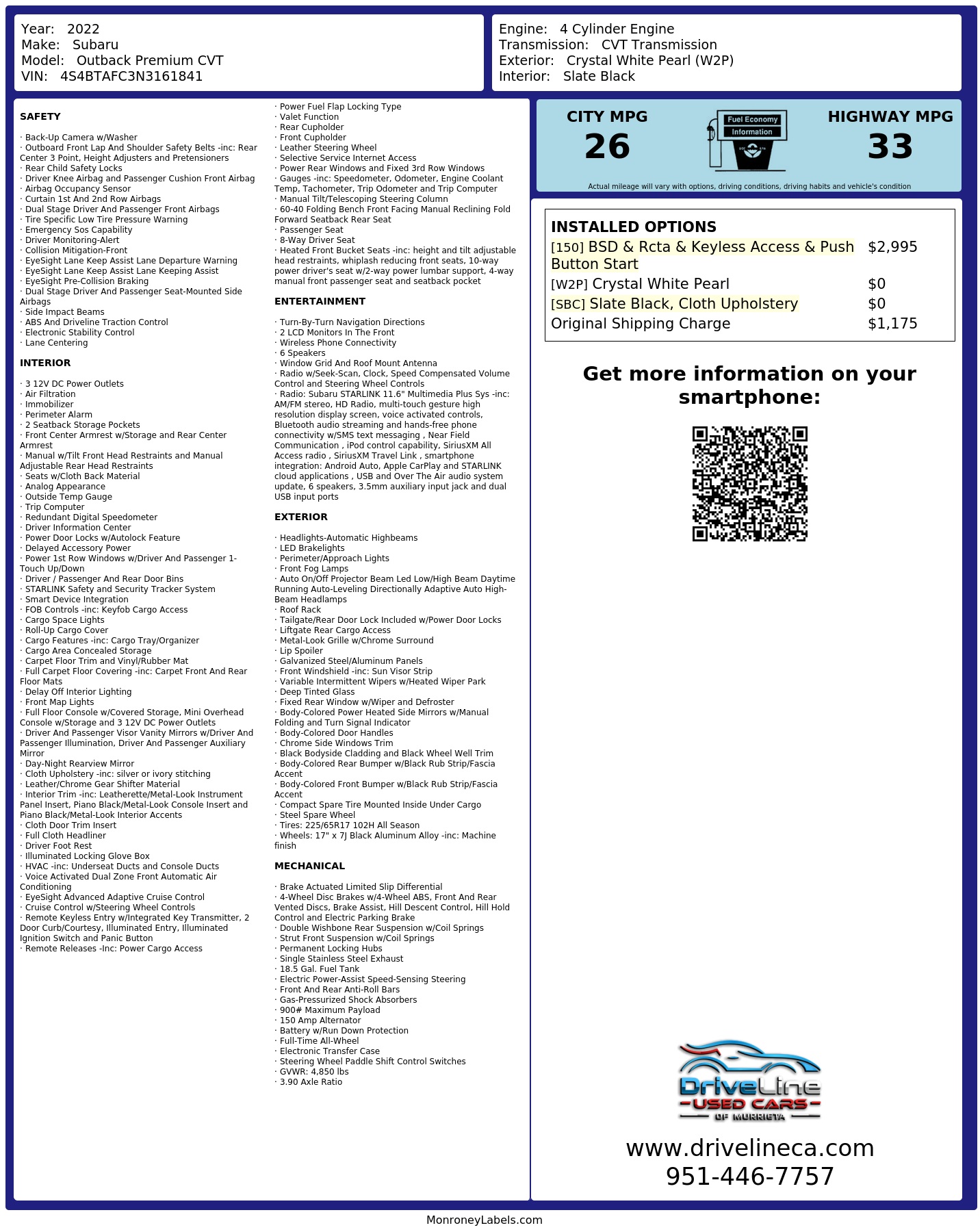 Monroney Label