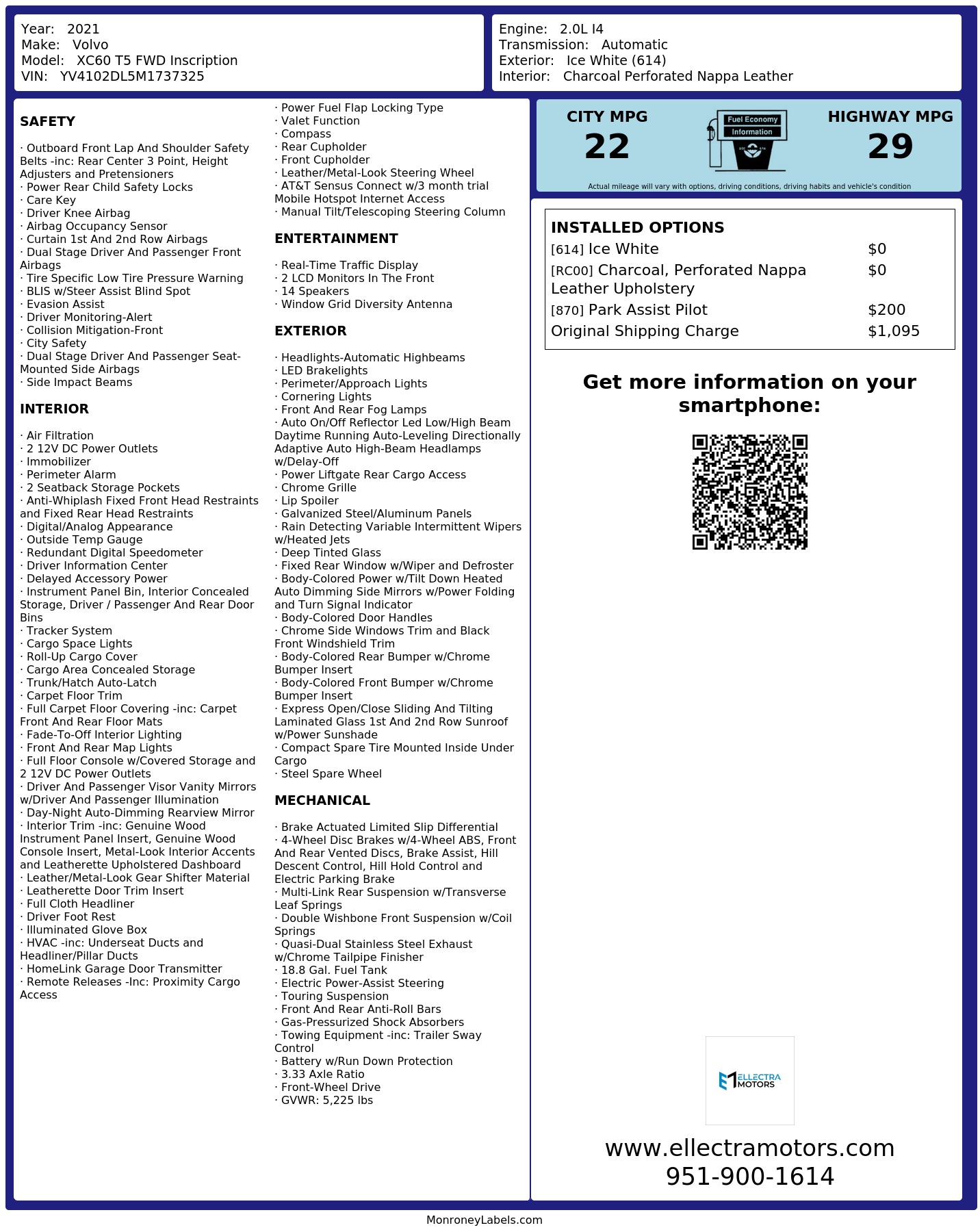 Monroney Label