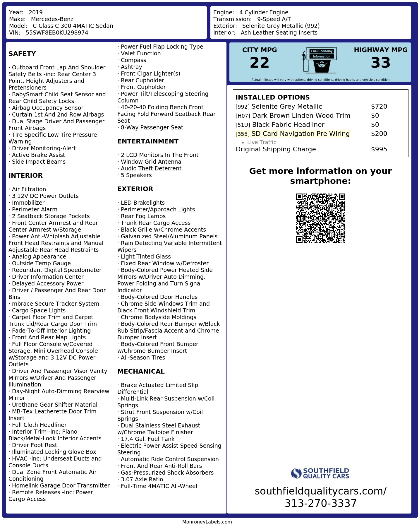 Monroney Label