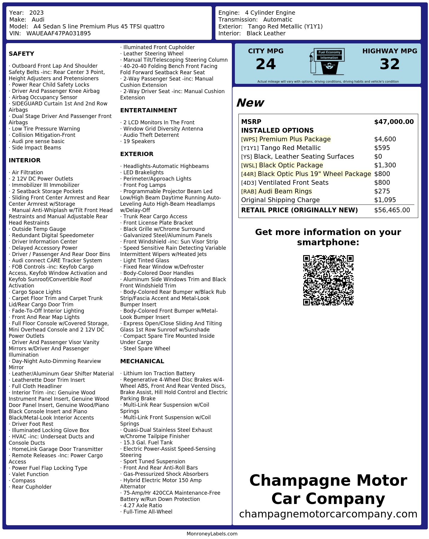 Monroney Label