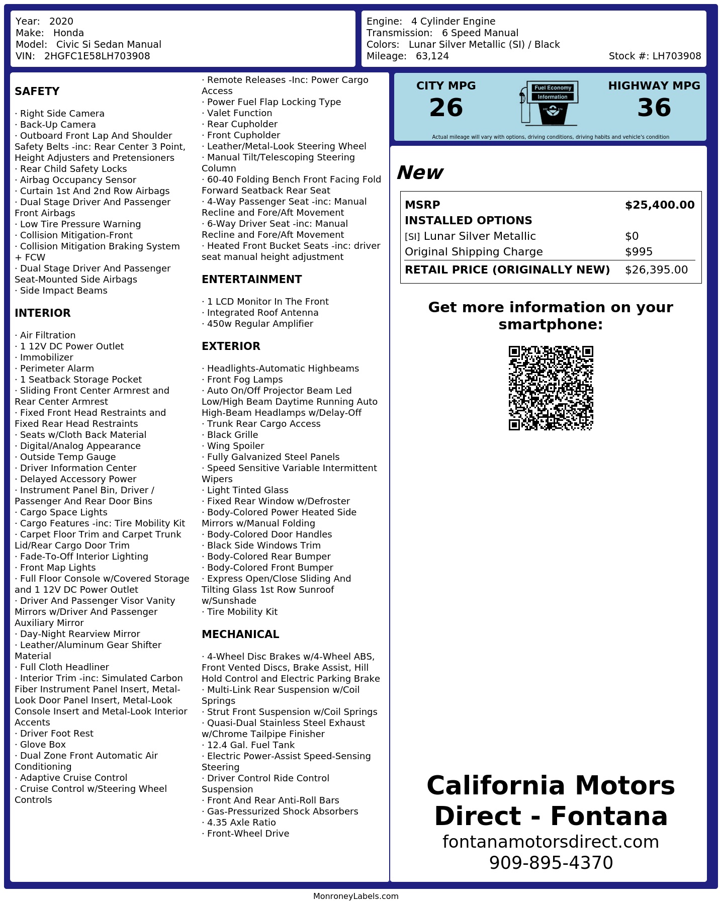 Monroney Label