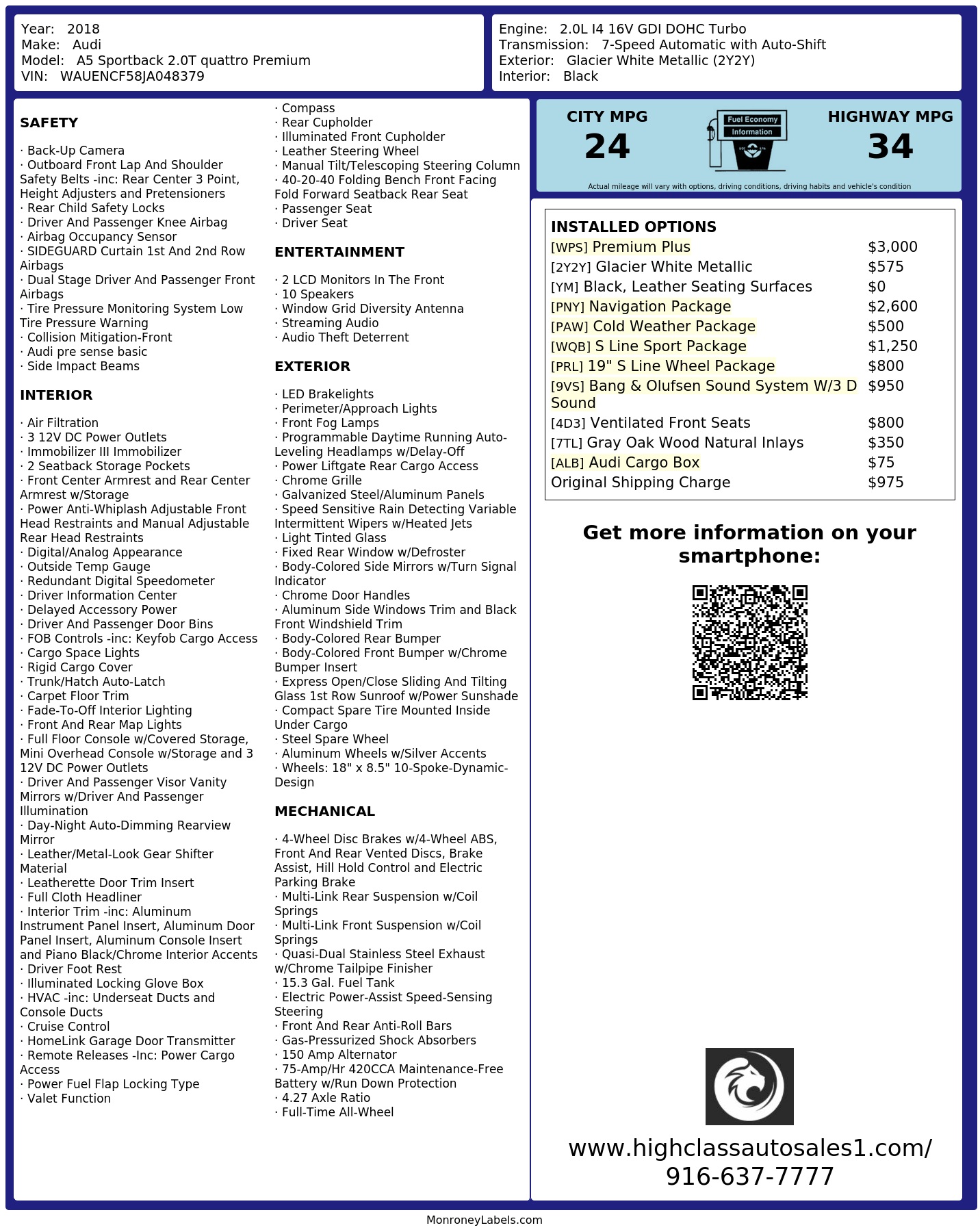 Monroney Label