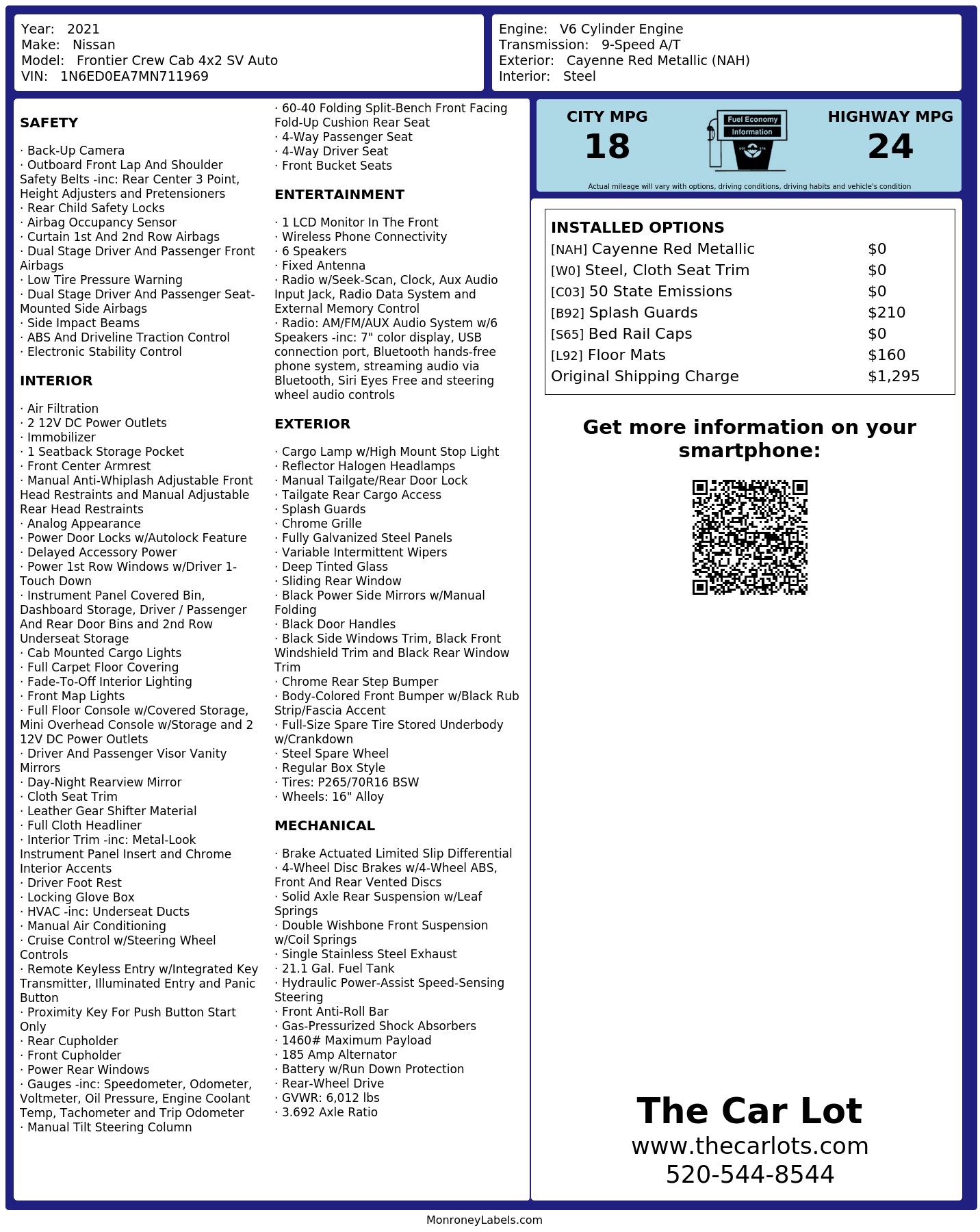 Monroney Label