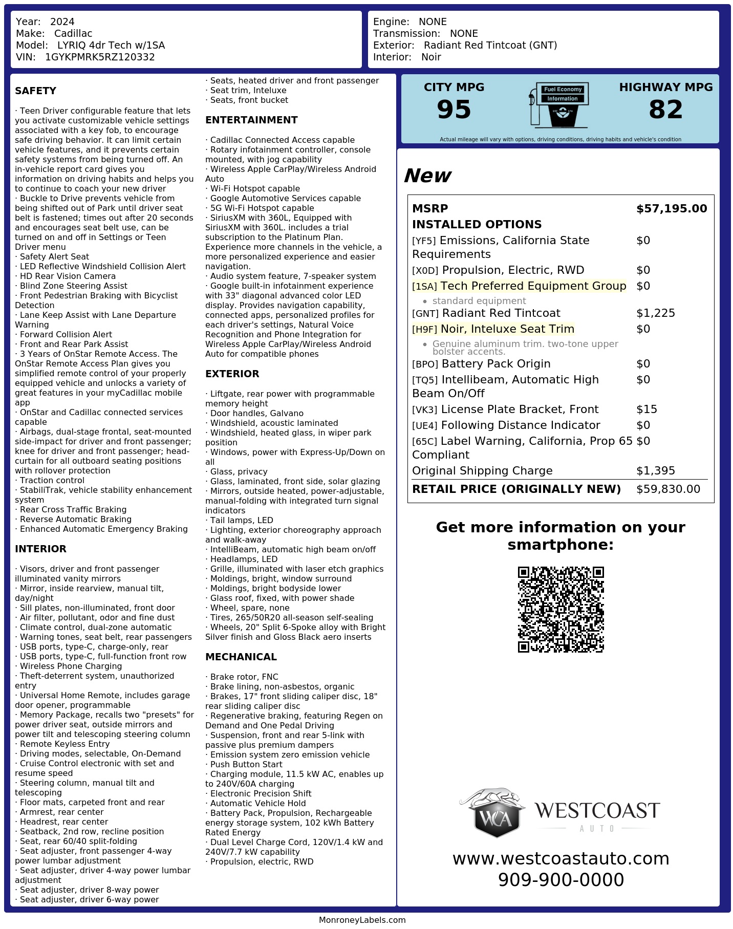 Monroney Label