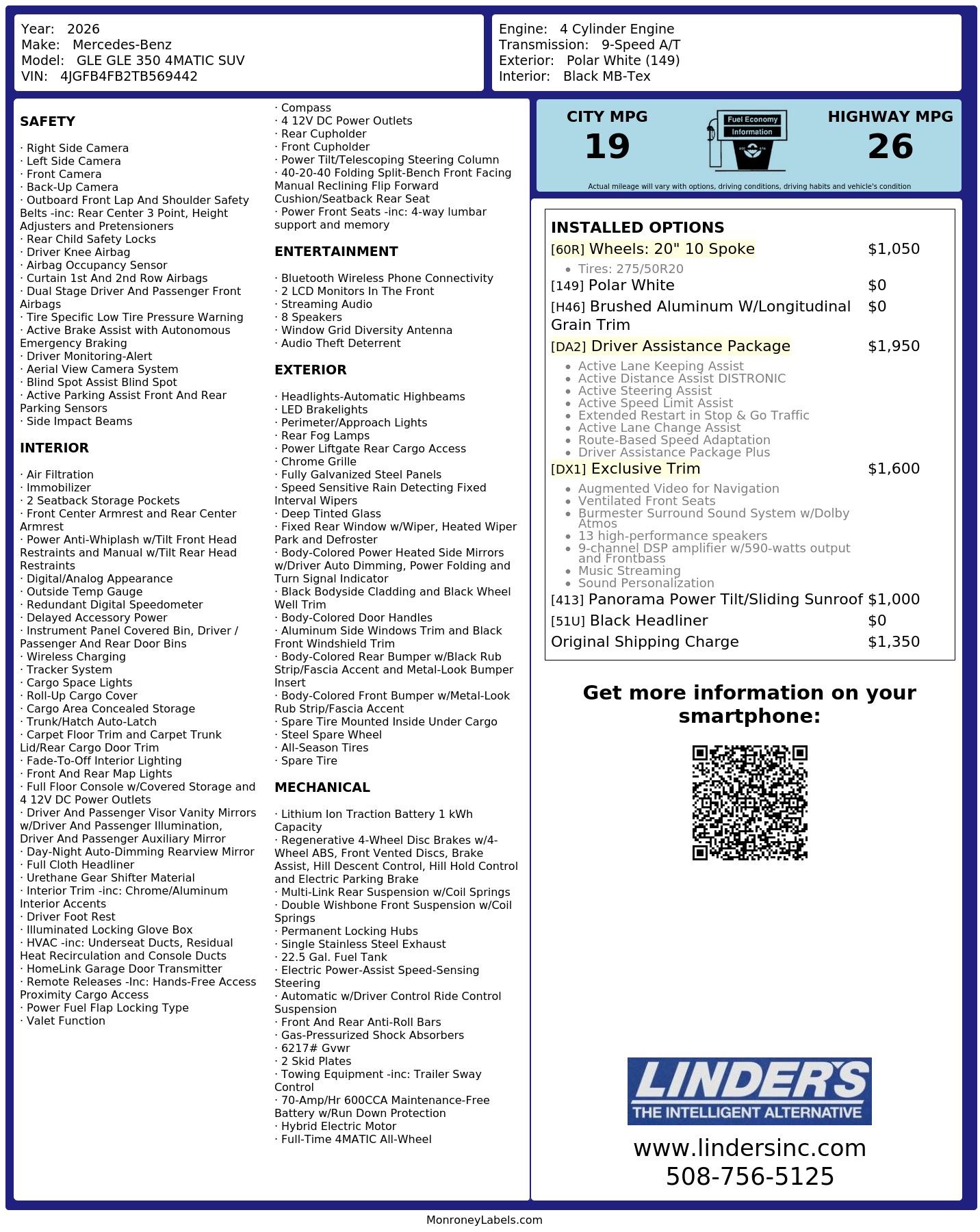 Monroney Label