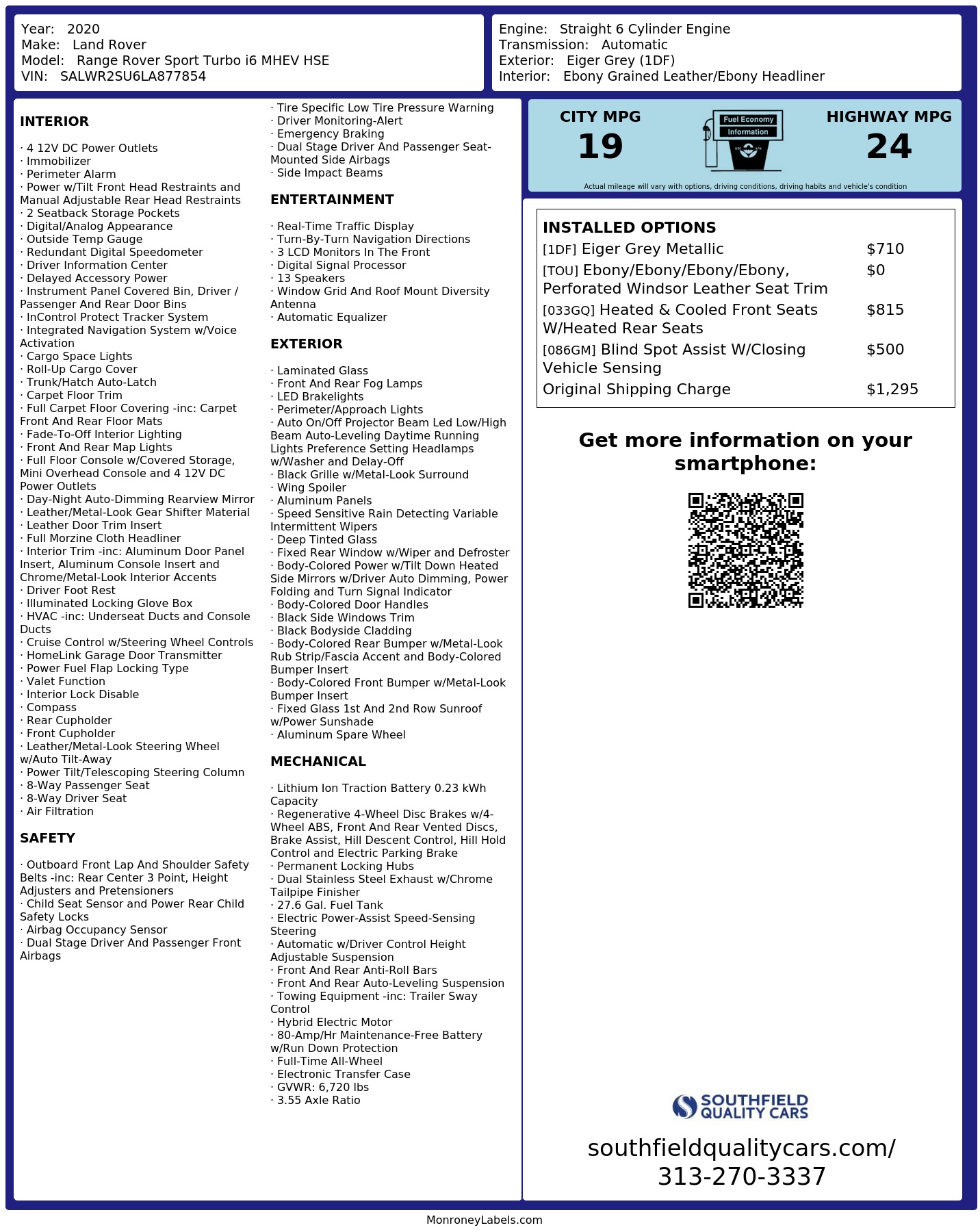Monroney Label