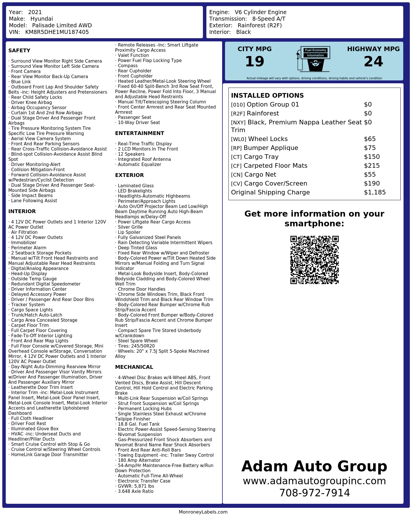 Monroney Label
