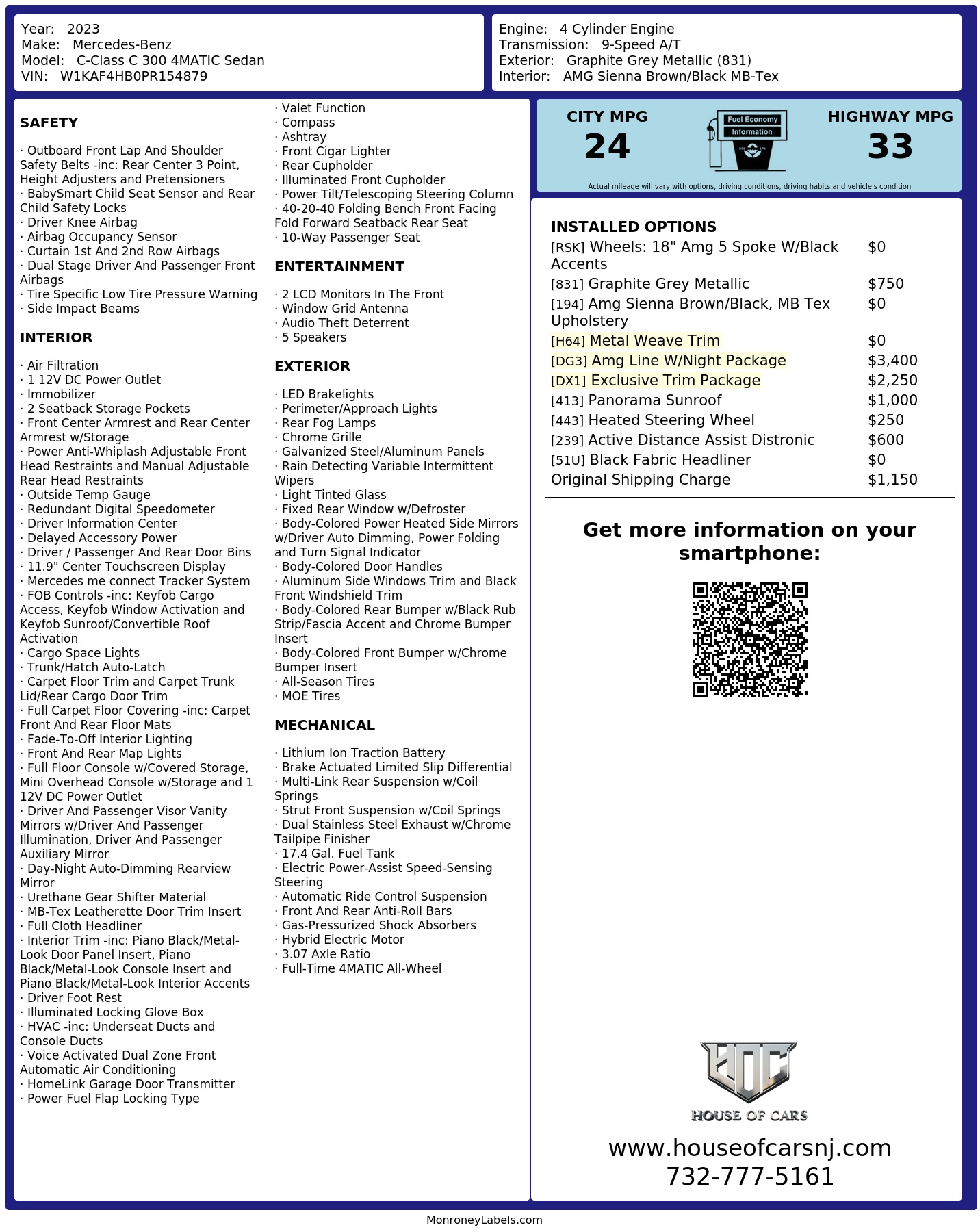 Monroney Label