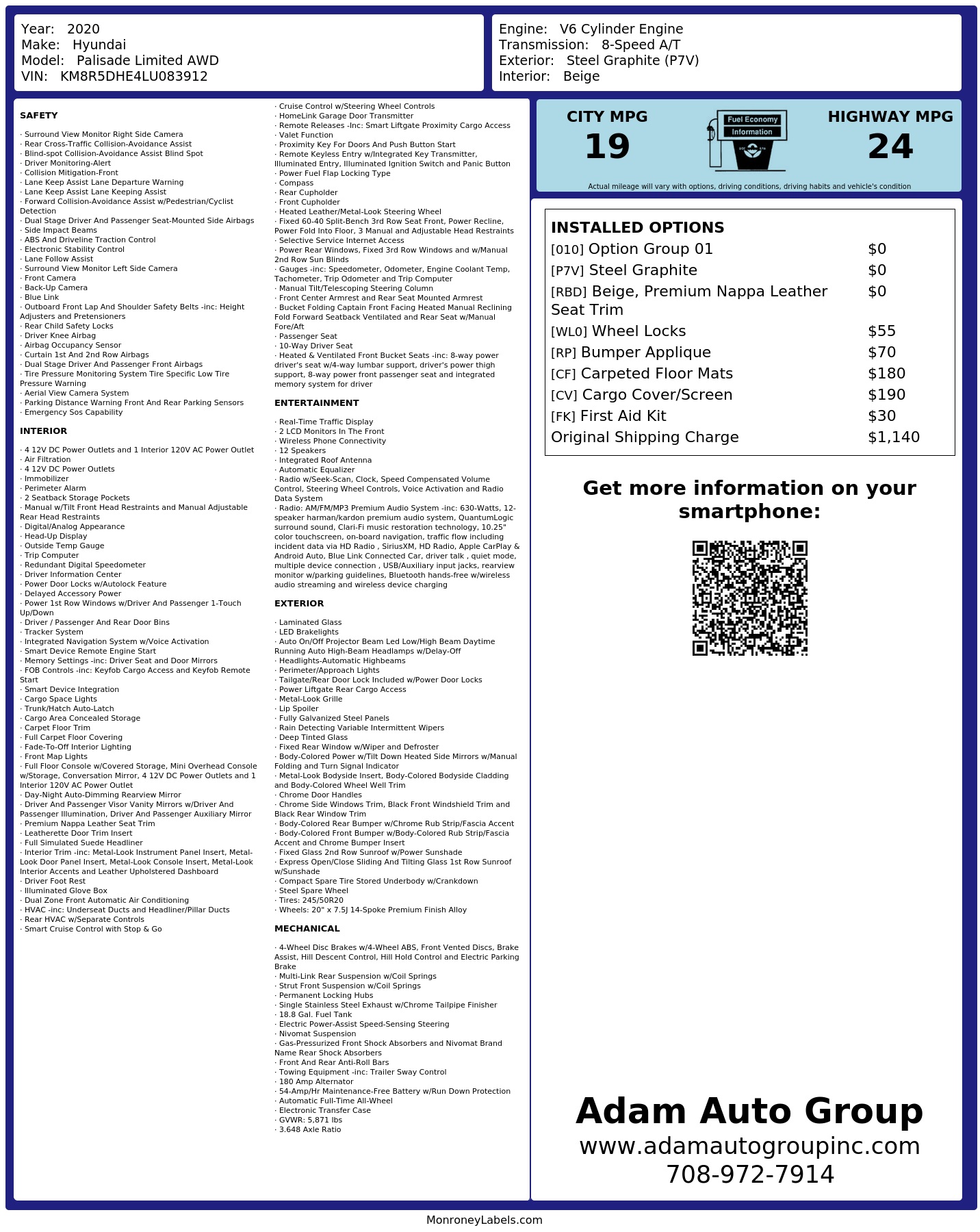Monroney Label