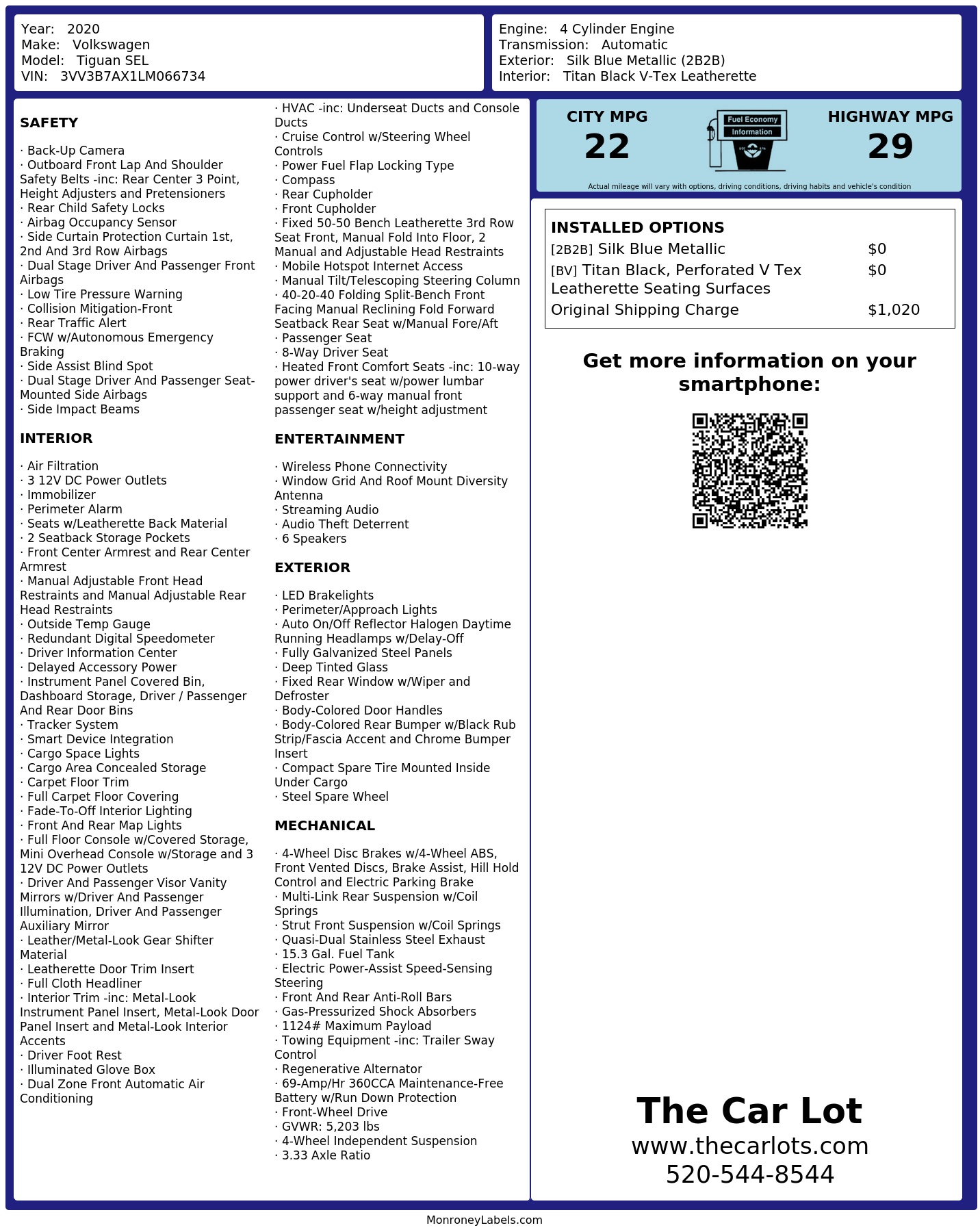 Monroney Label