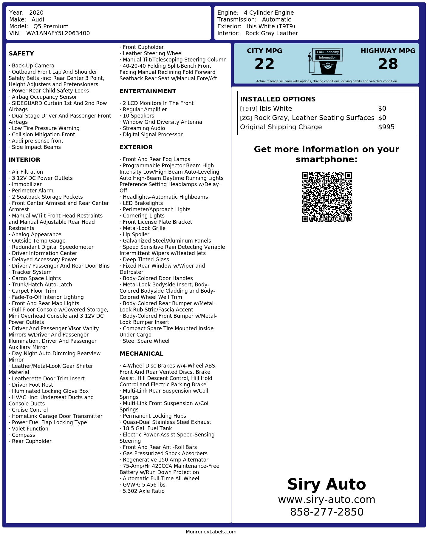 Monroney Label