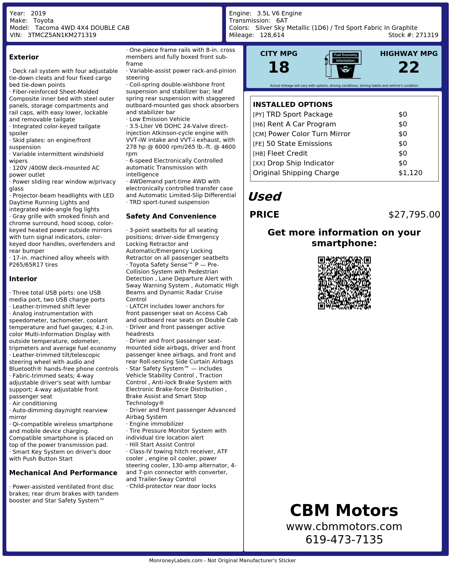 Monroney Label