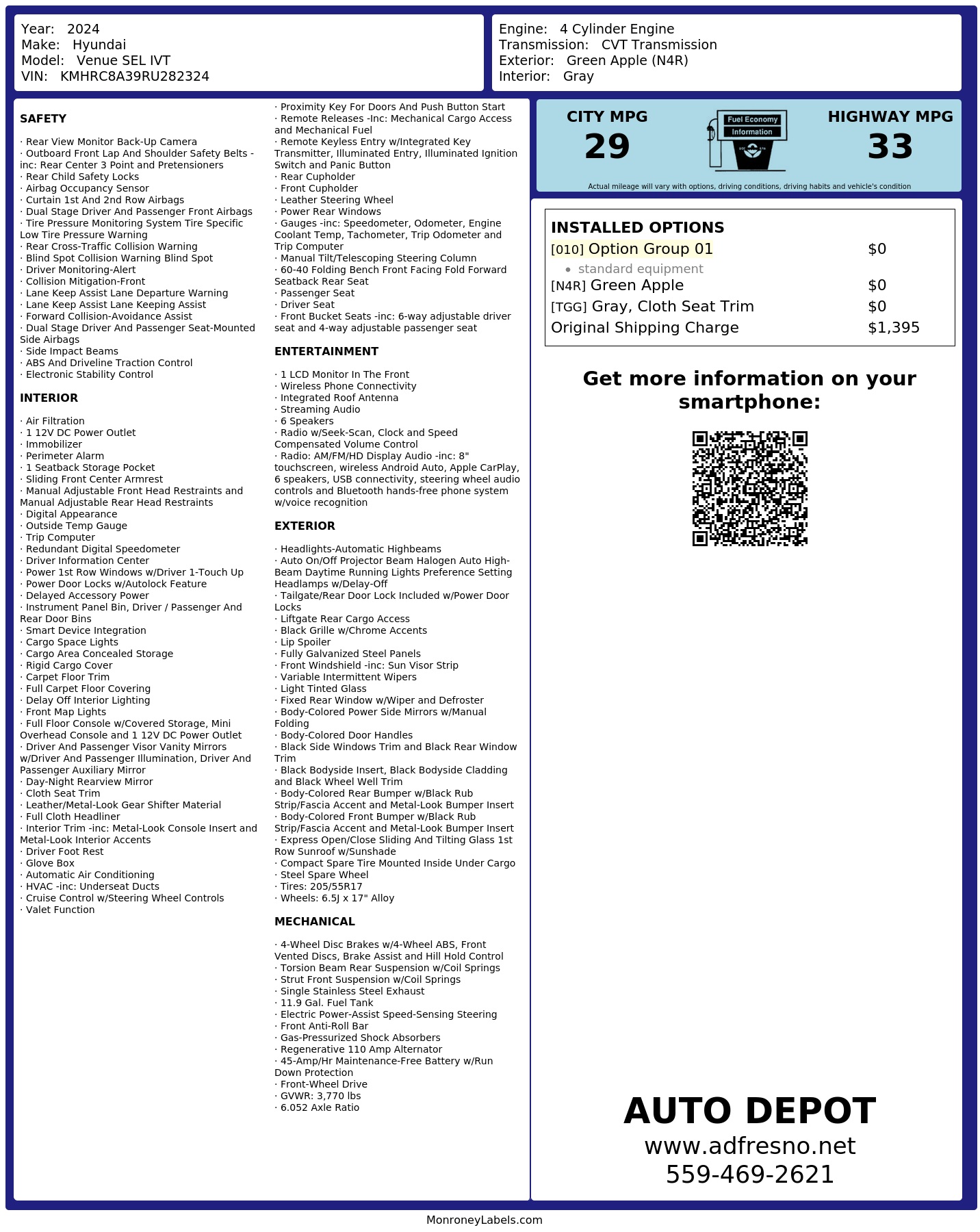 Monroney Label