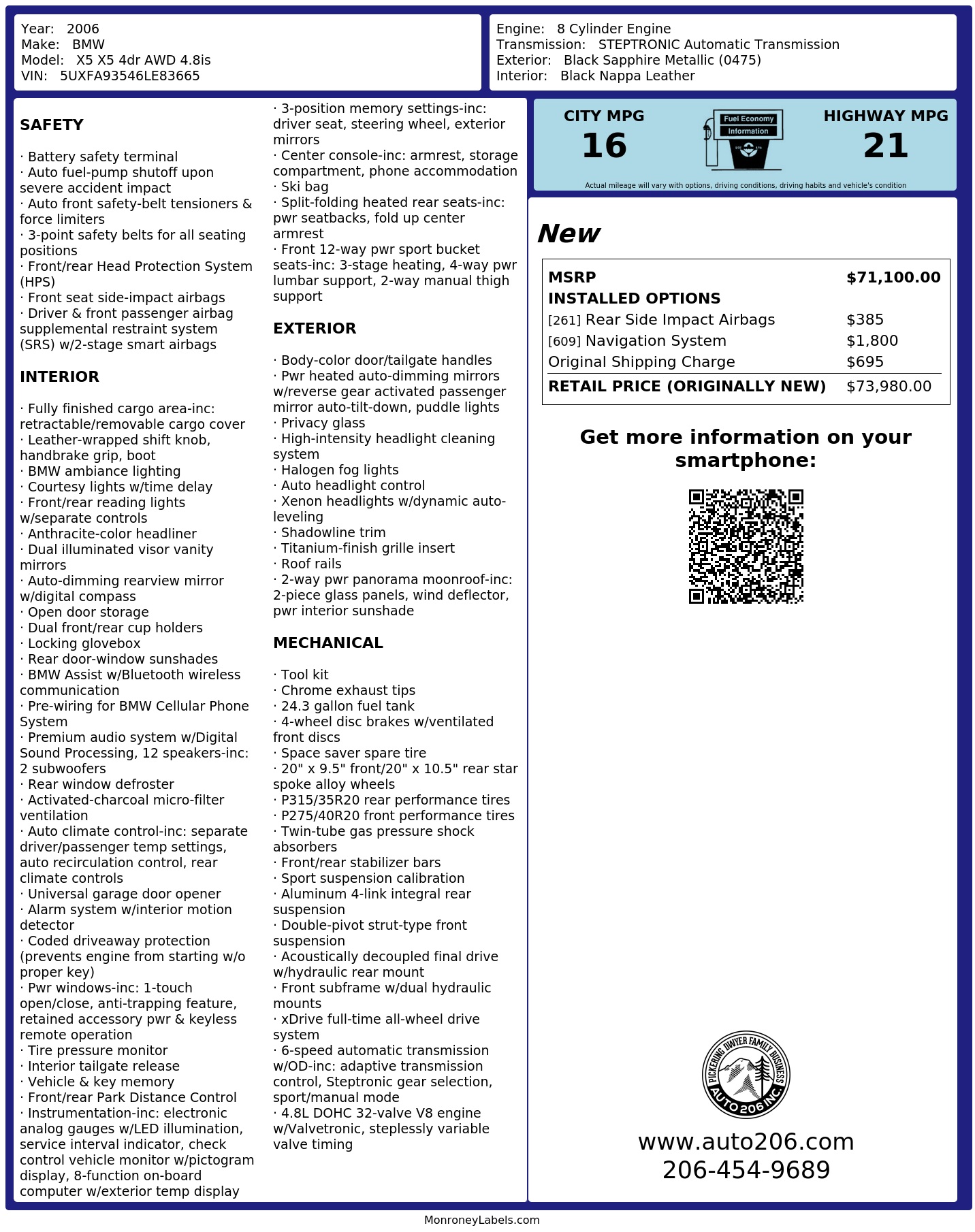 Monroney Label