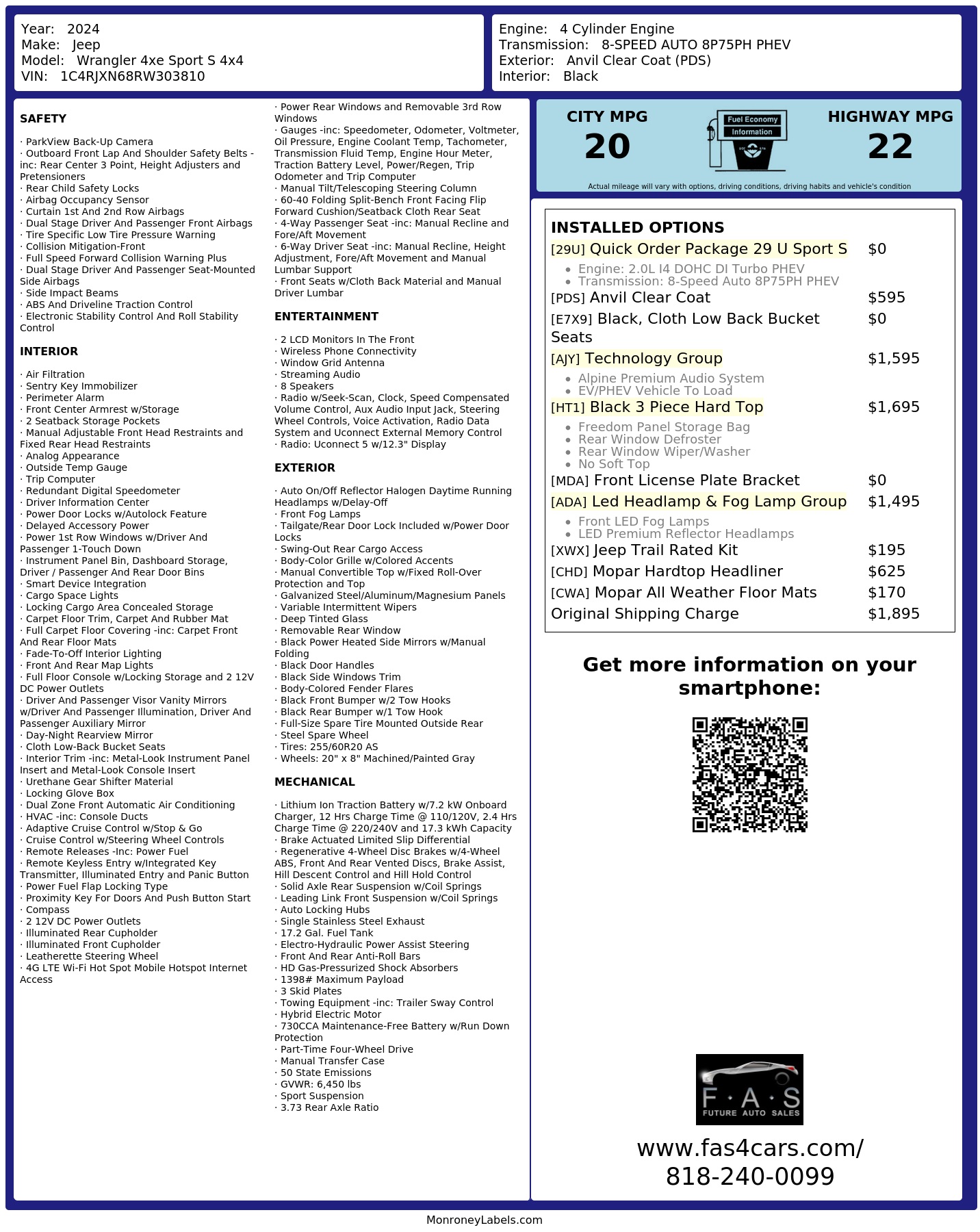 Monroney Label