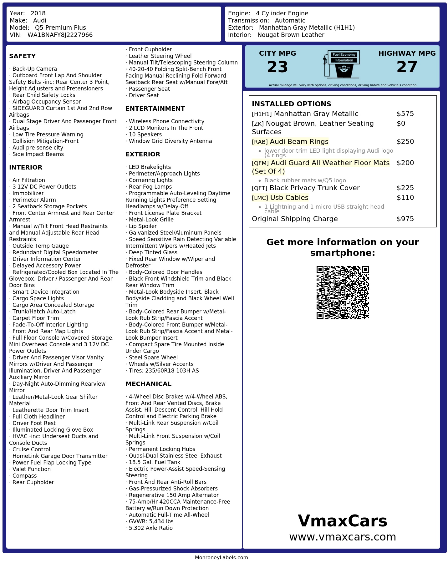 Monroney Label