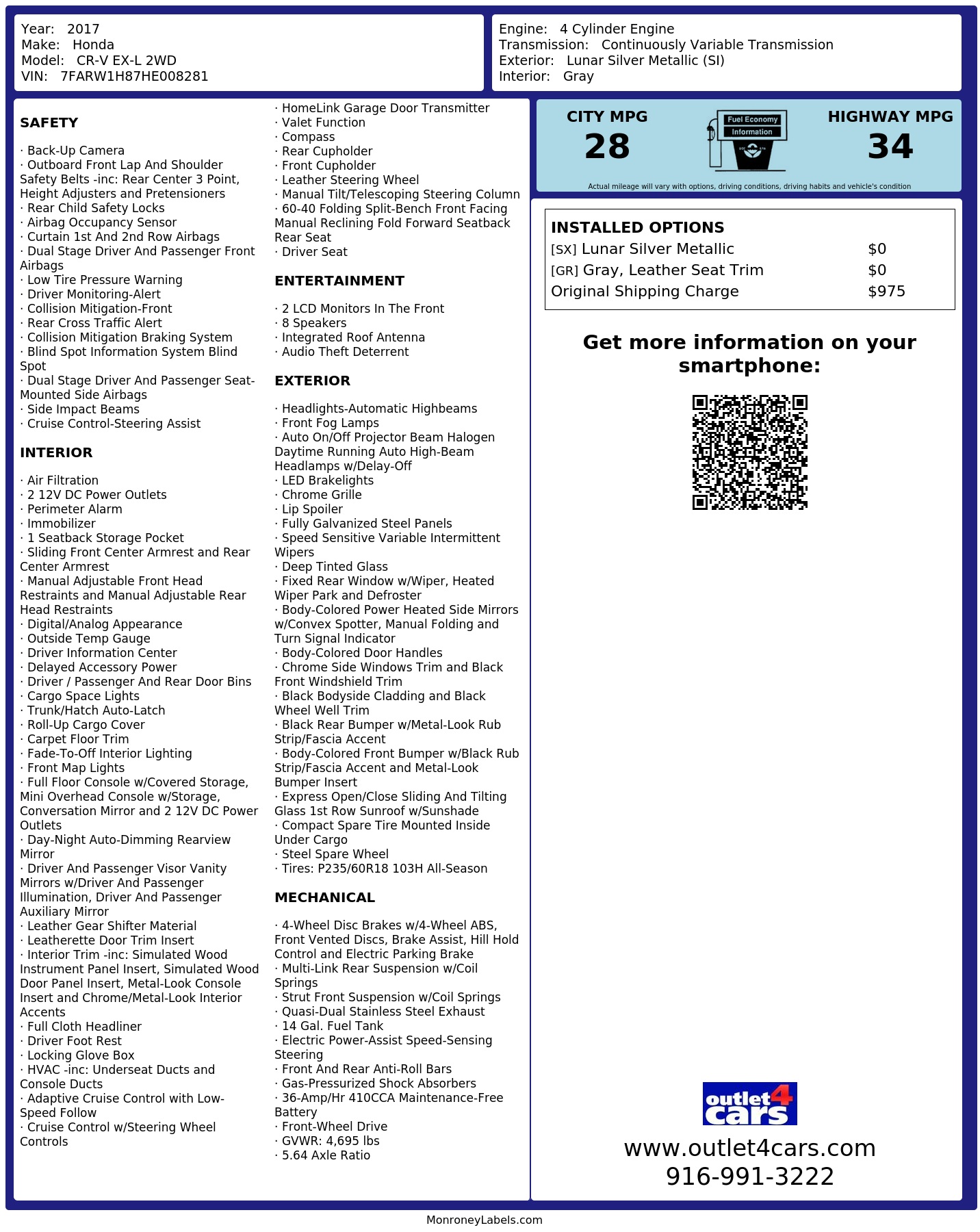 Monroney Label