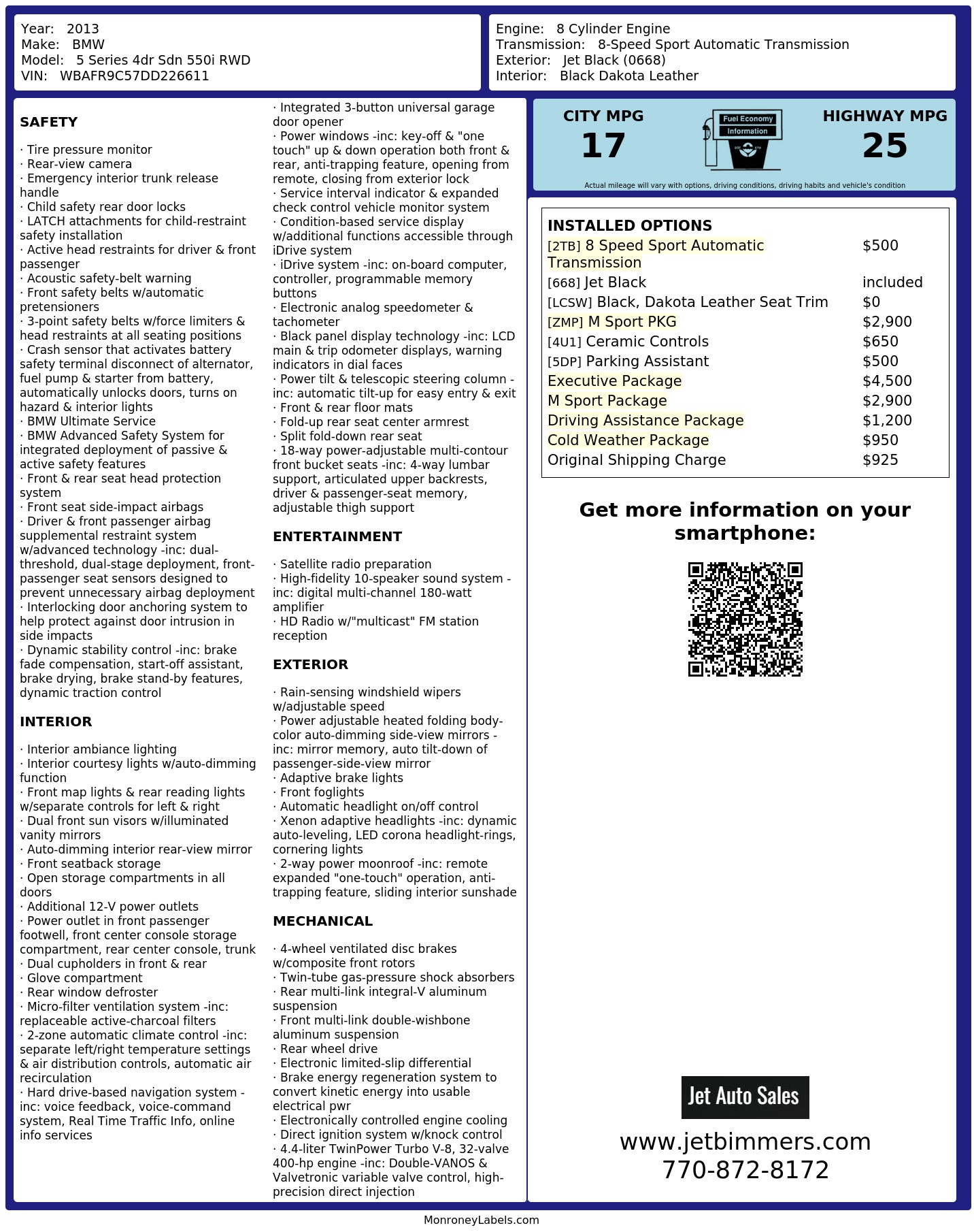 Monroney Label