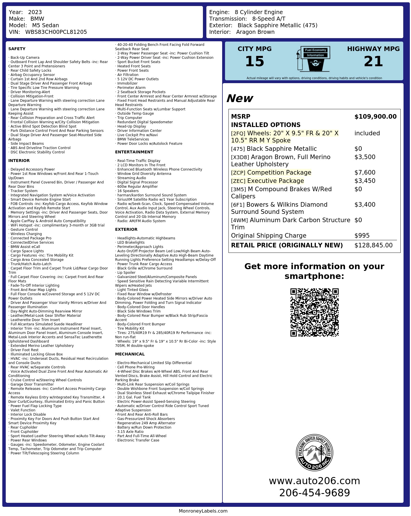 Monroney Label