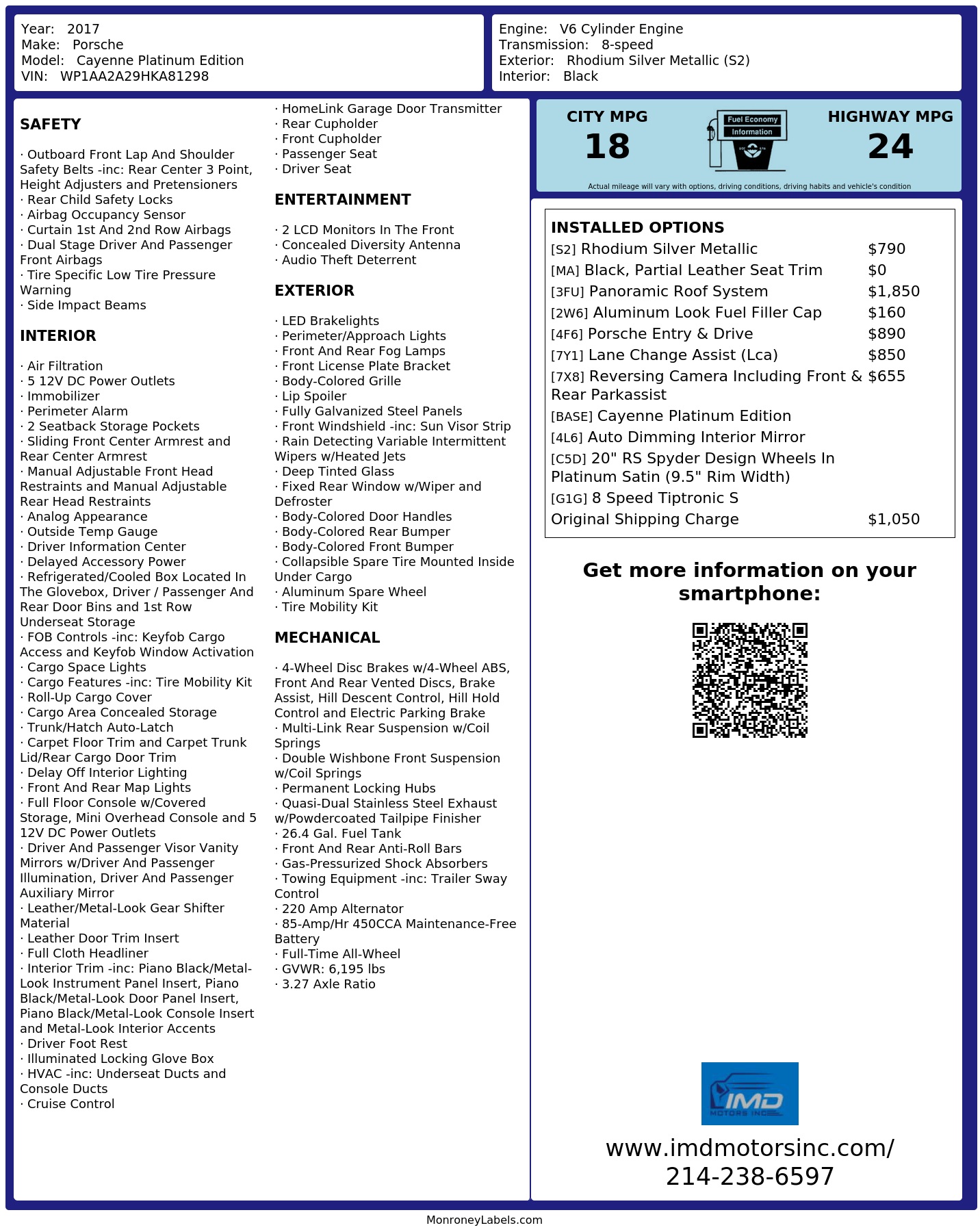 Monroney Label