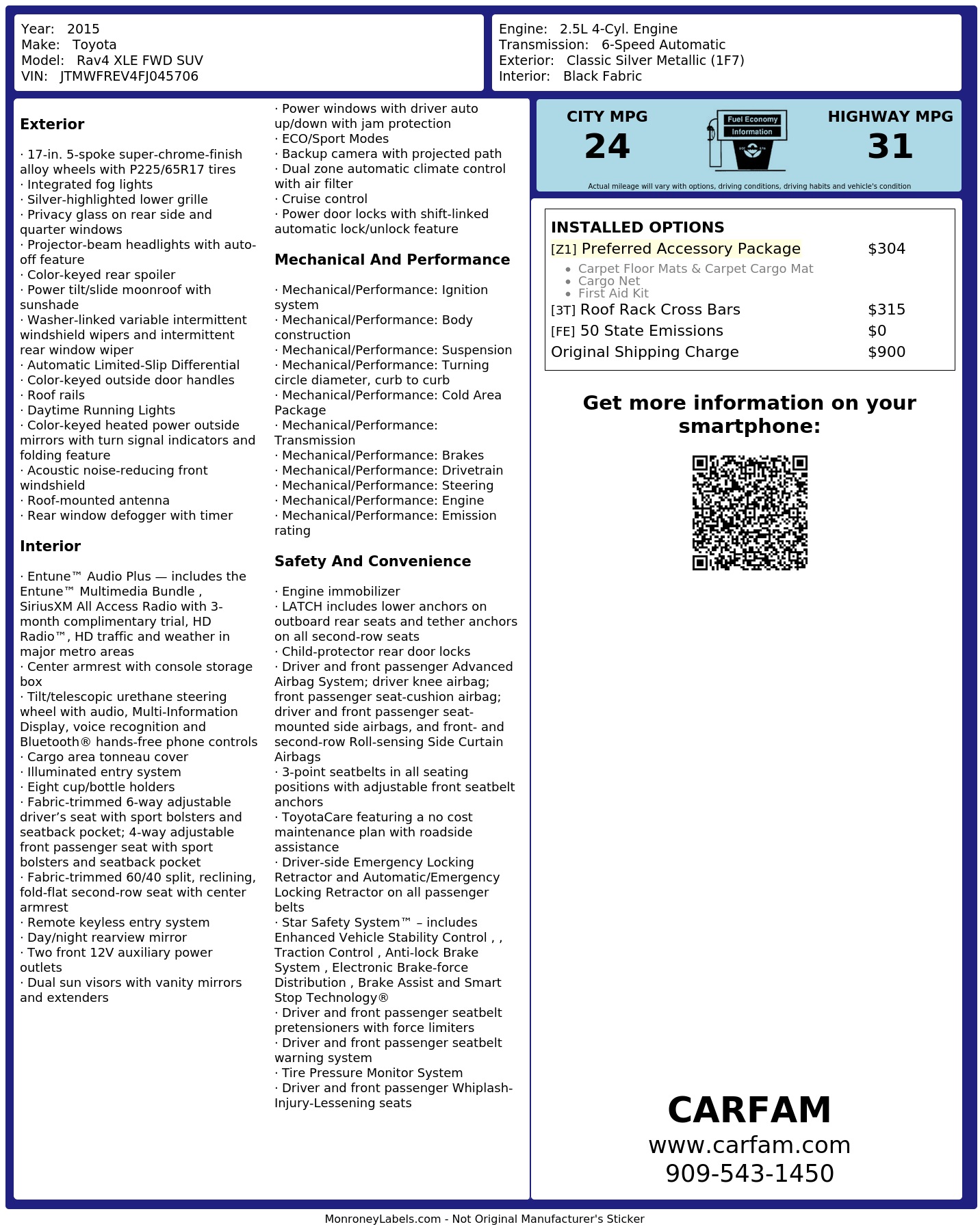 Monroney Label