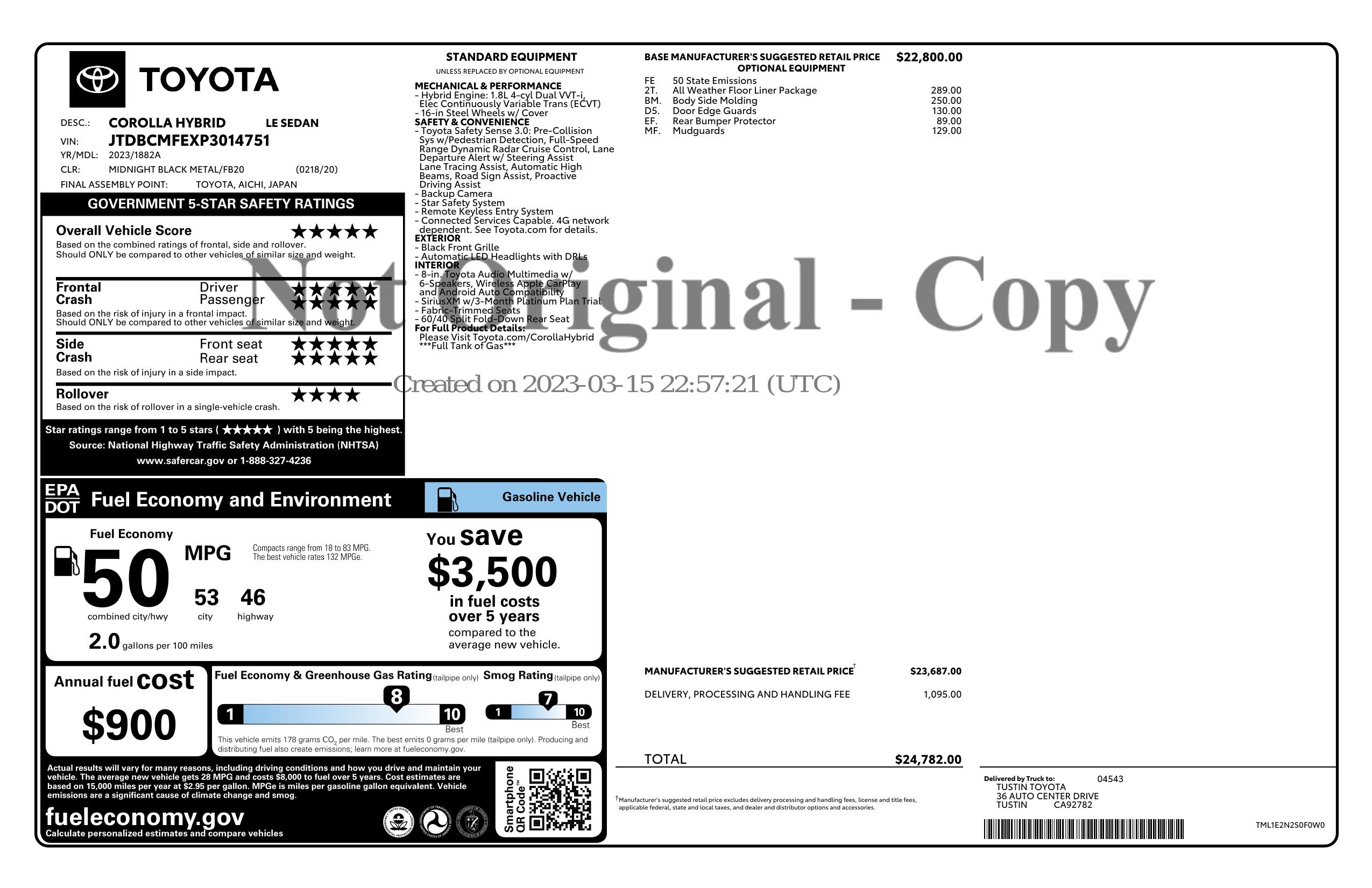 Monroney Label