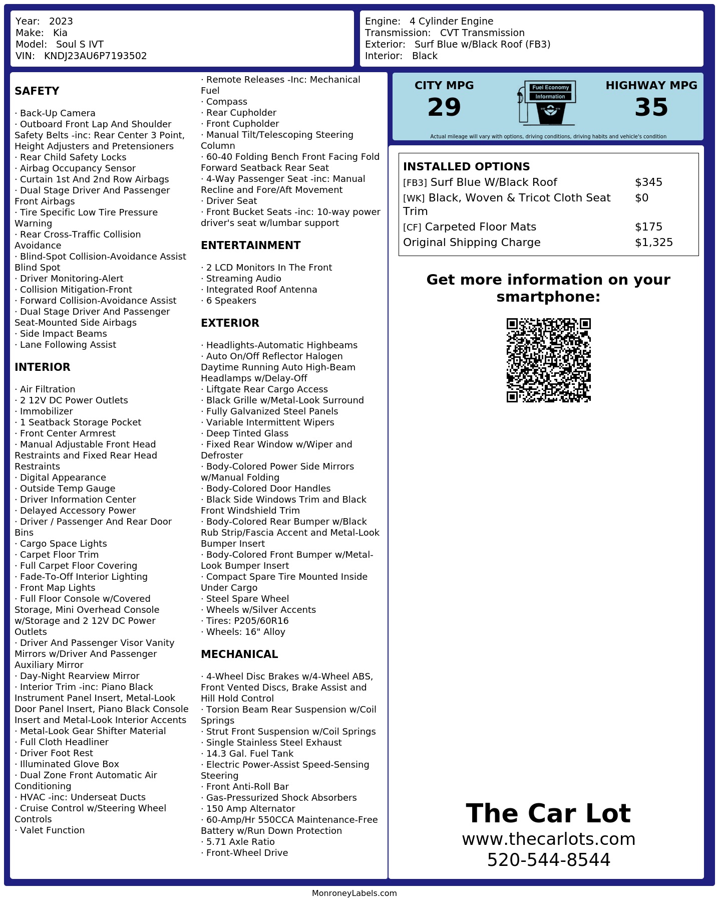 Monroney Label