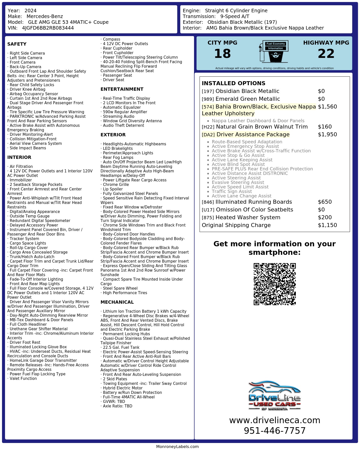 Monroney Label