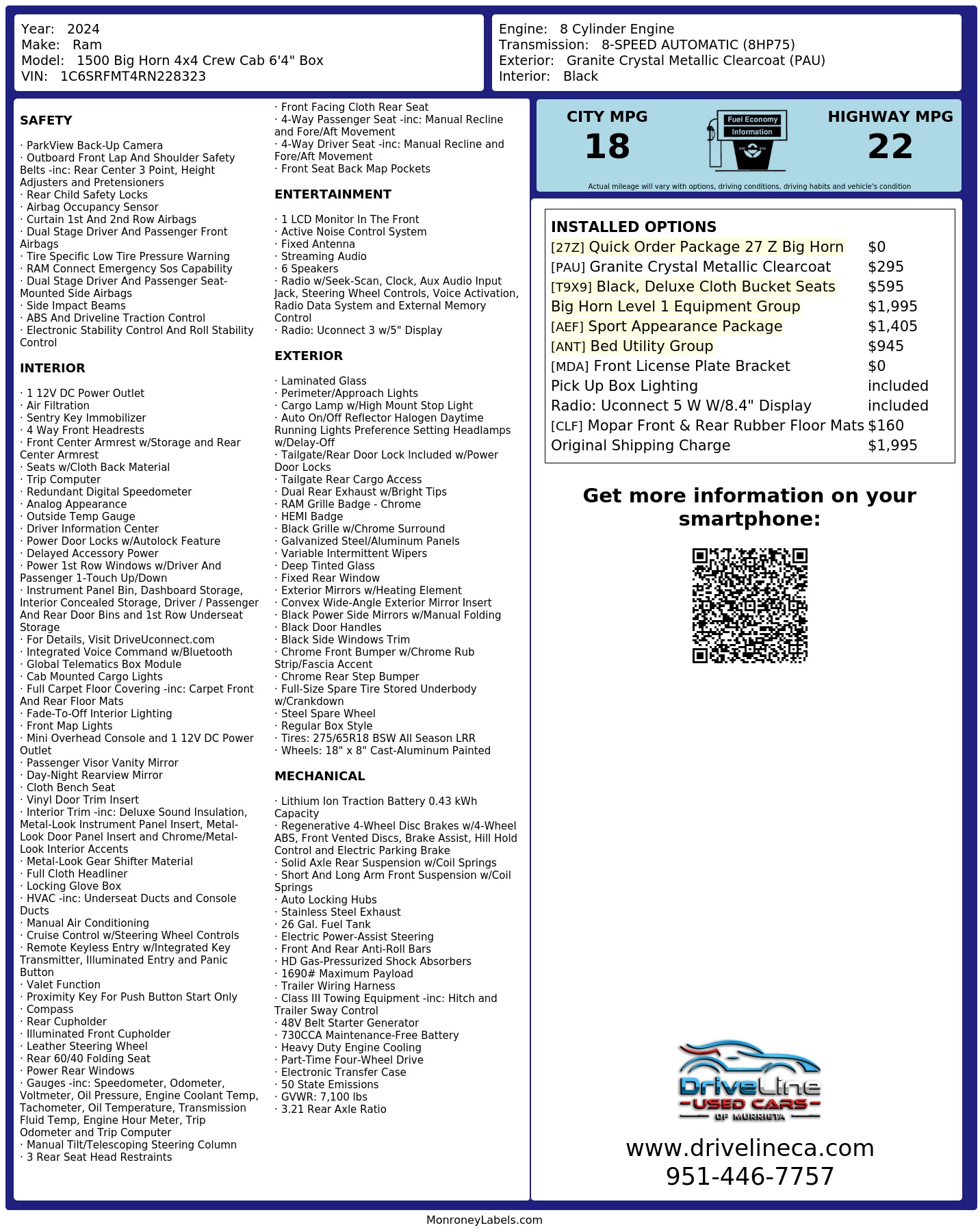 Monroney Label