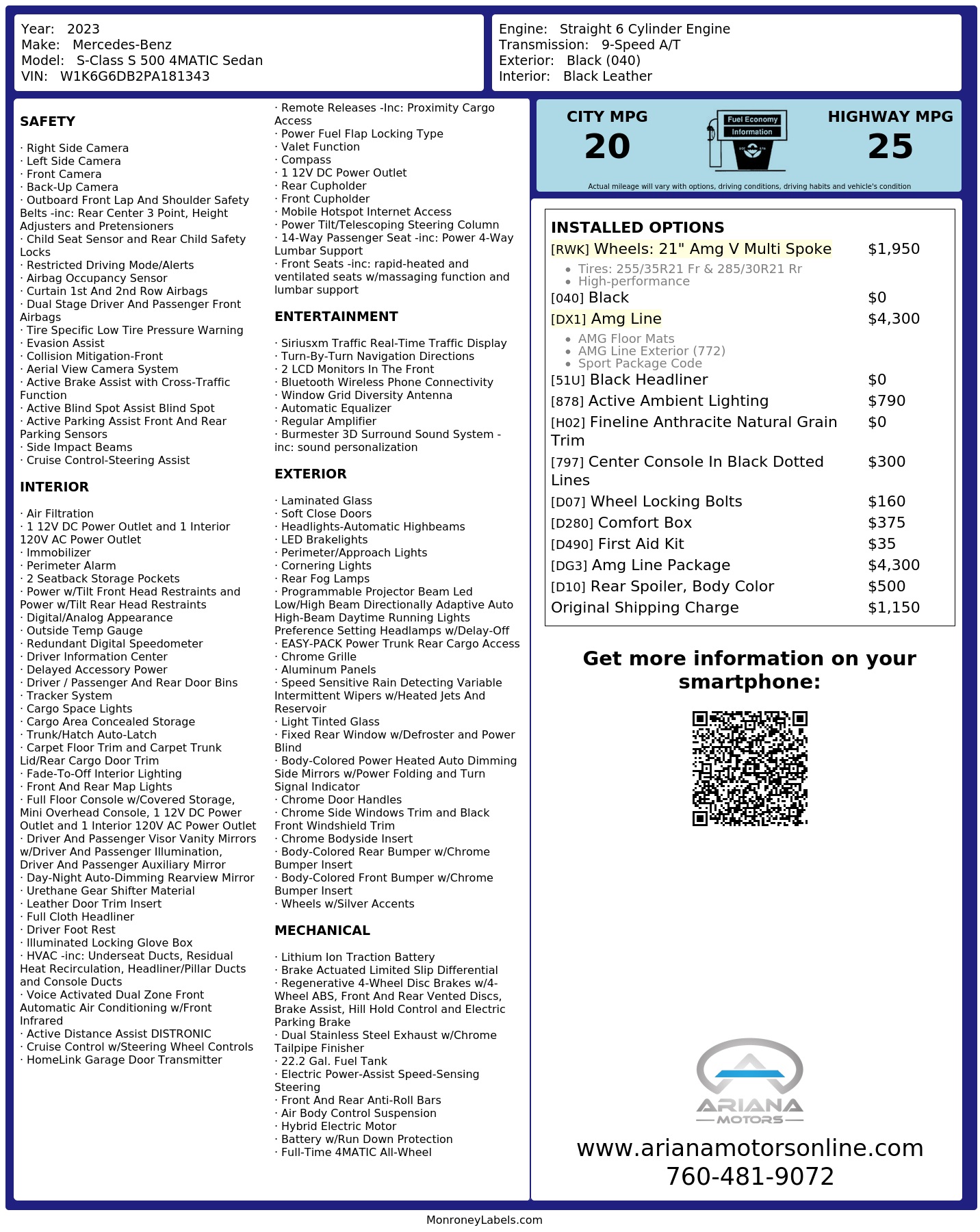 Monroney Label
