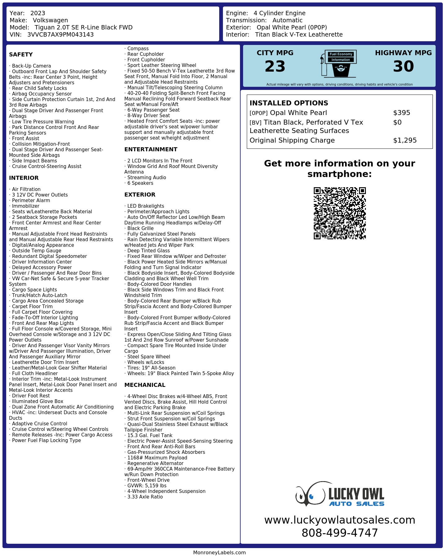 Monroney Label