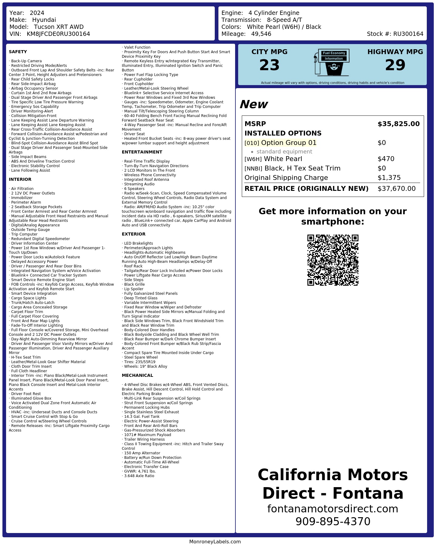 Monroney Label
