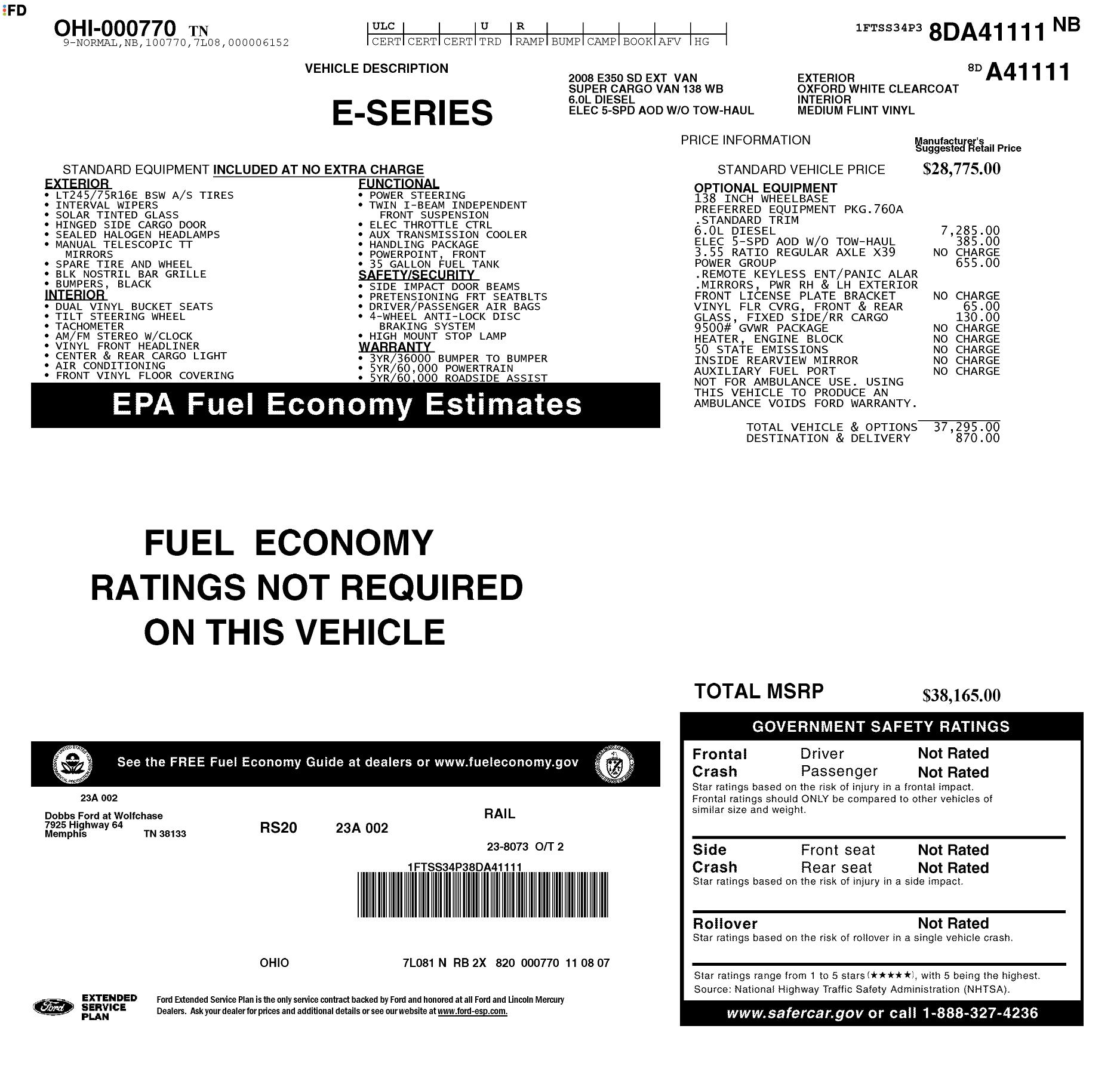 Monroney Label