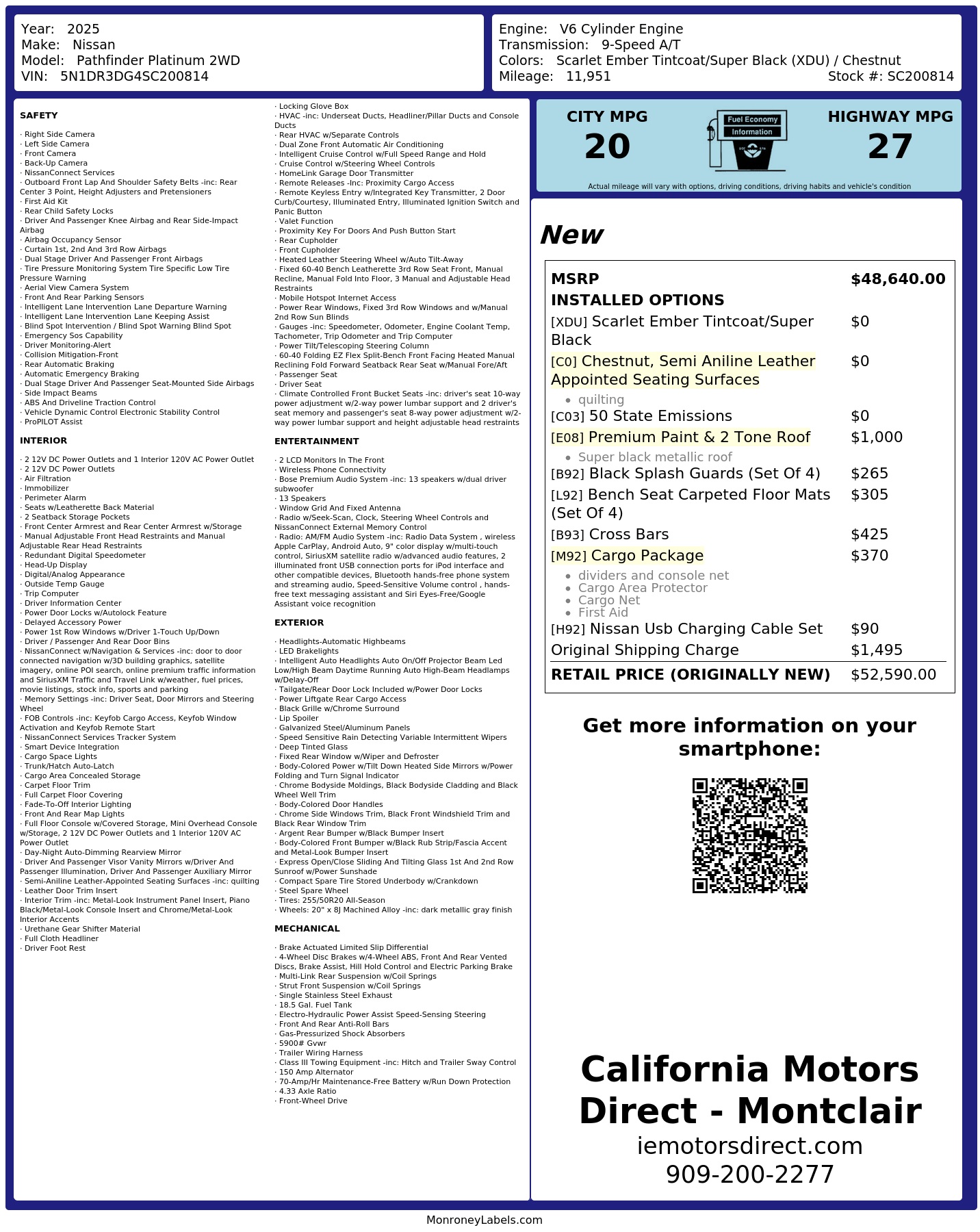 Monroney Label