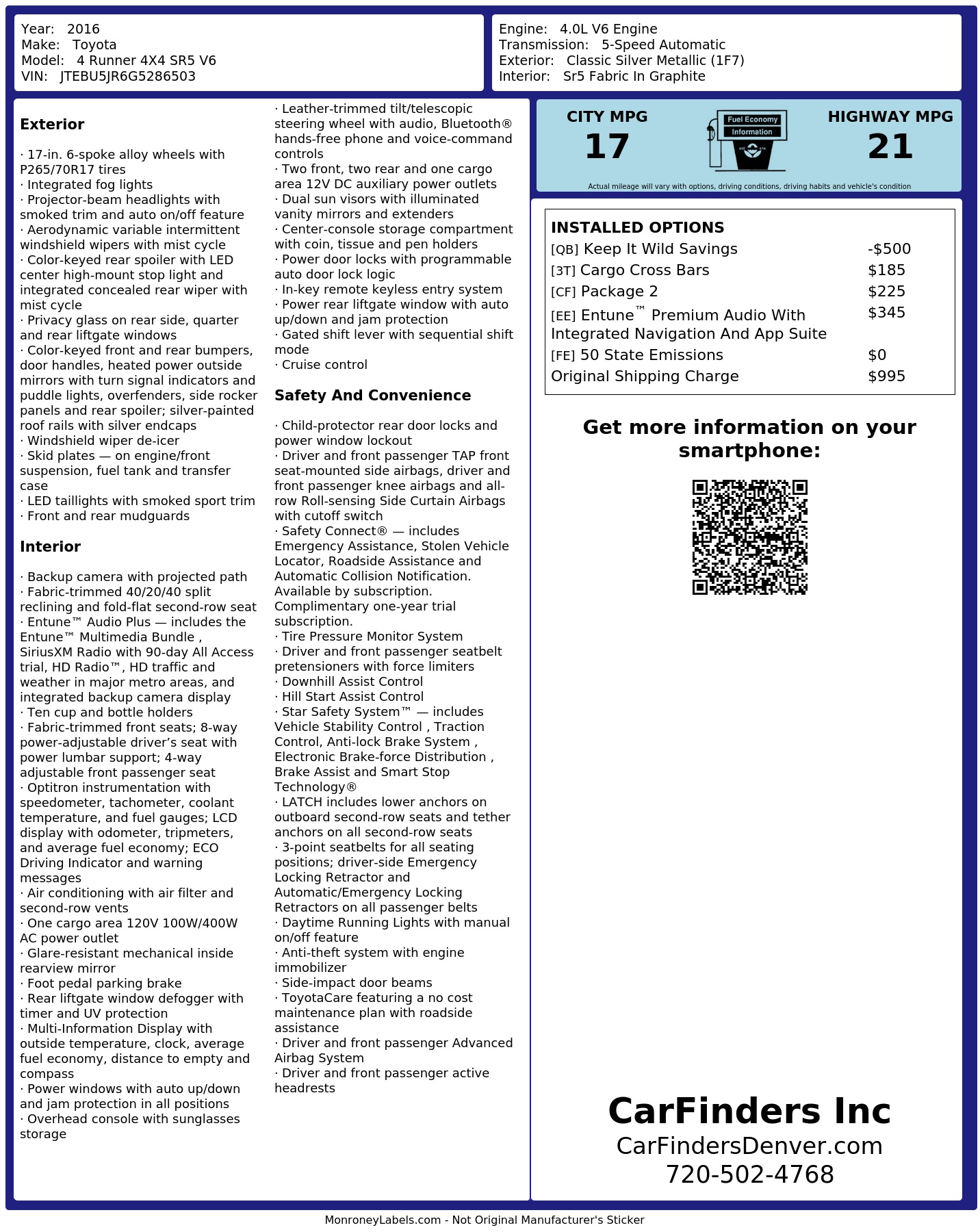 Monroney Label