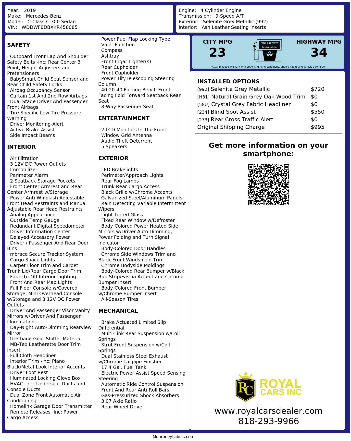 Monroney Label