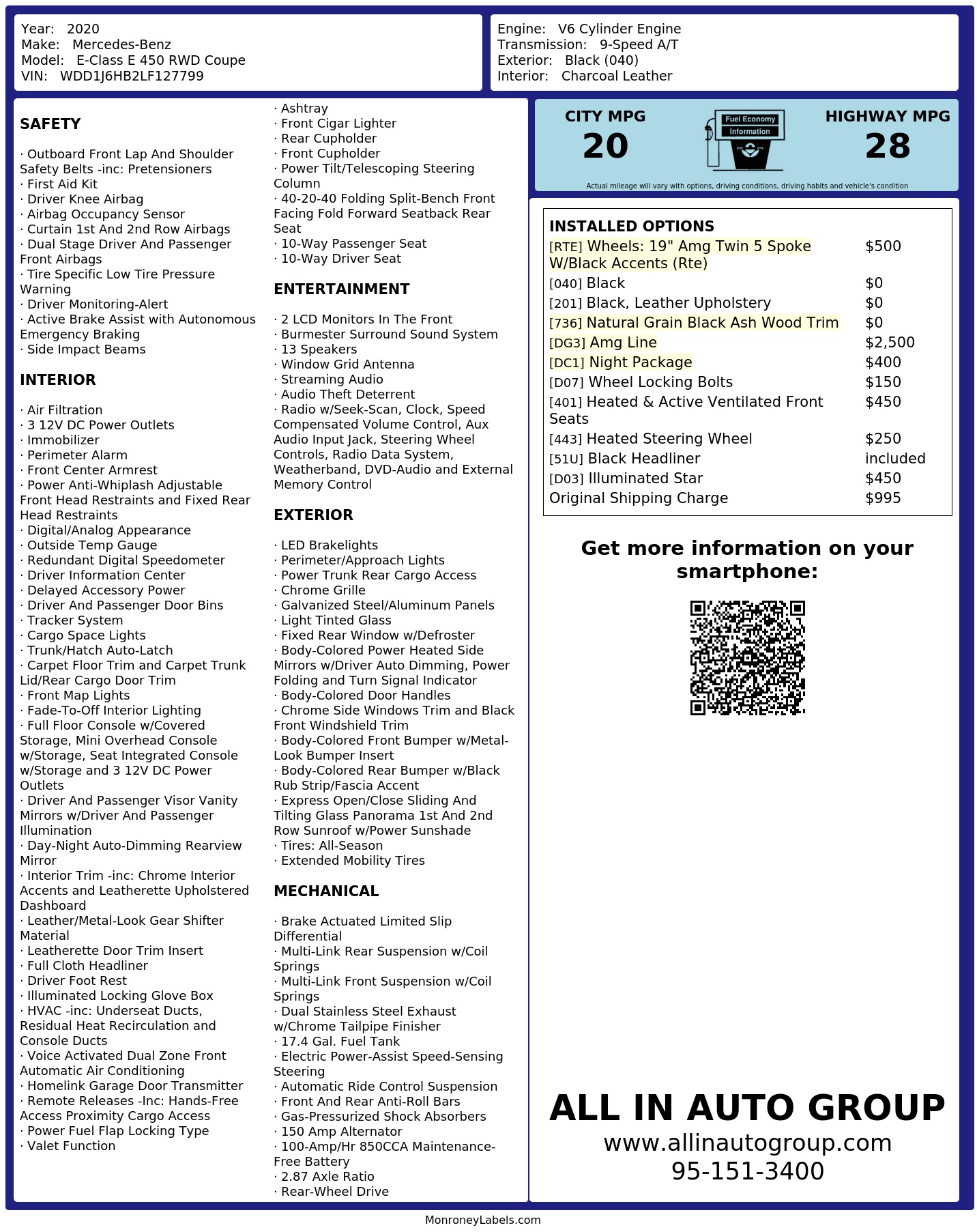 Monroney Label