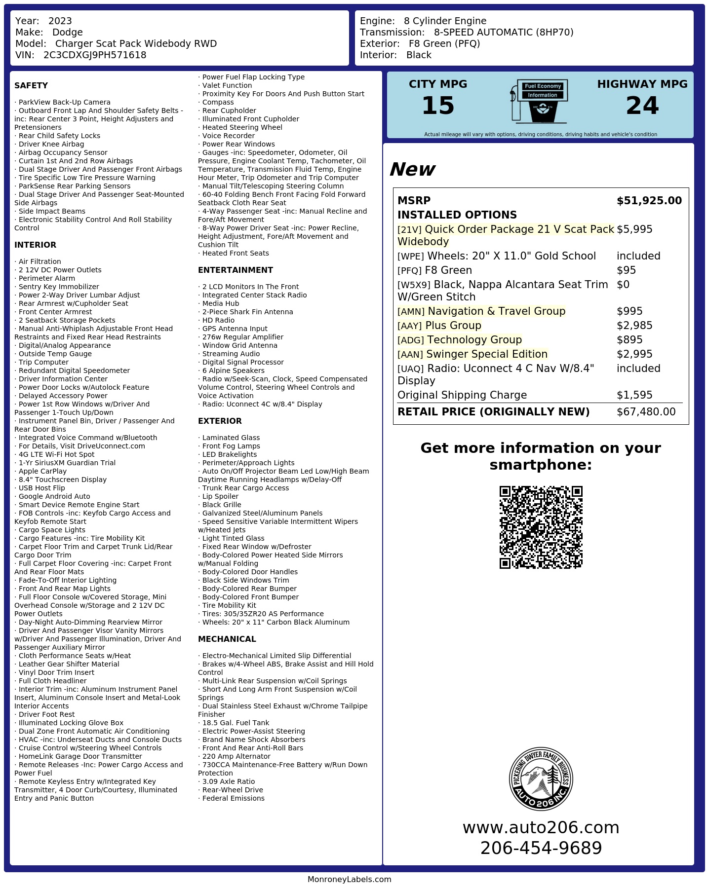 Monroney Label