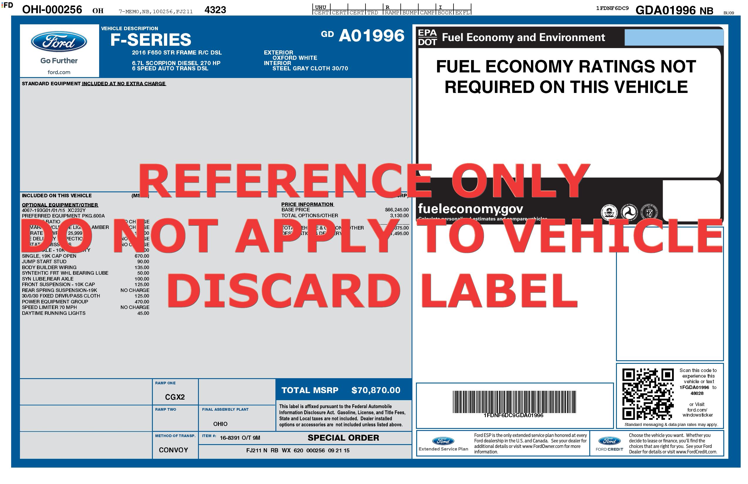Monroney Label