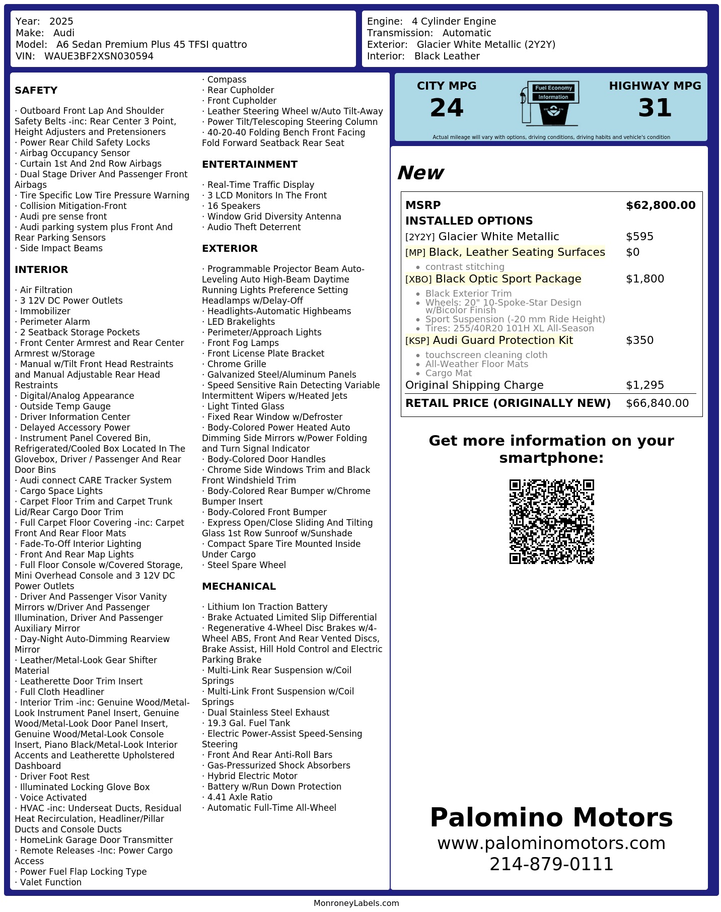 Monroney Label