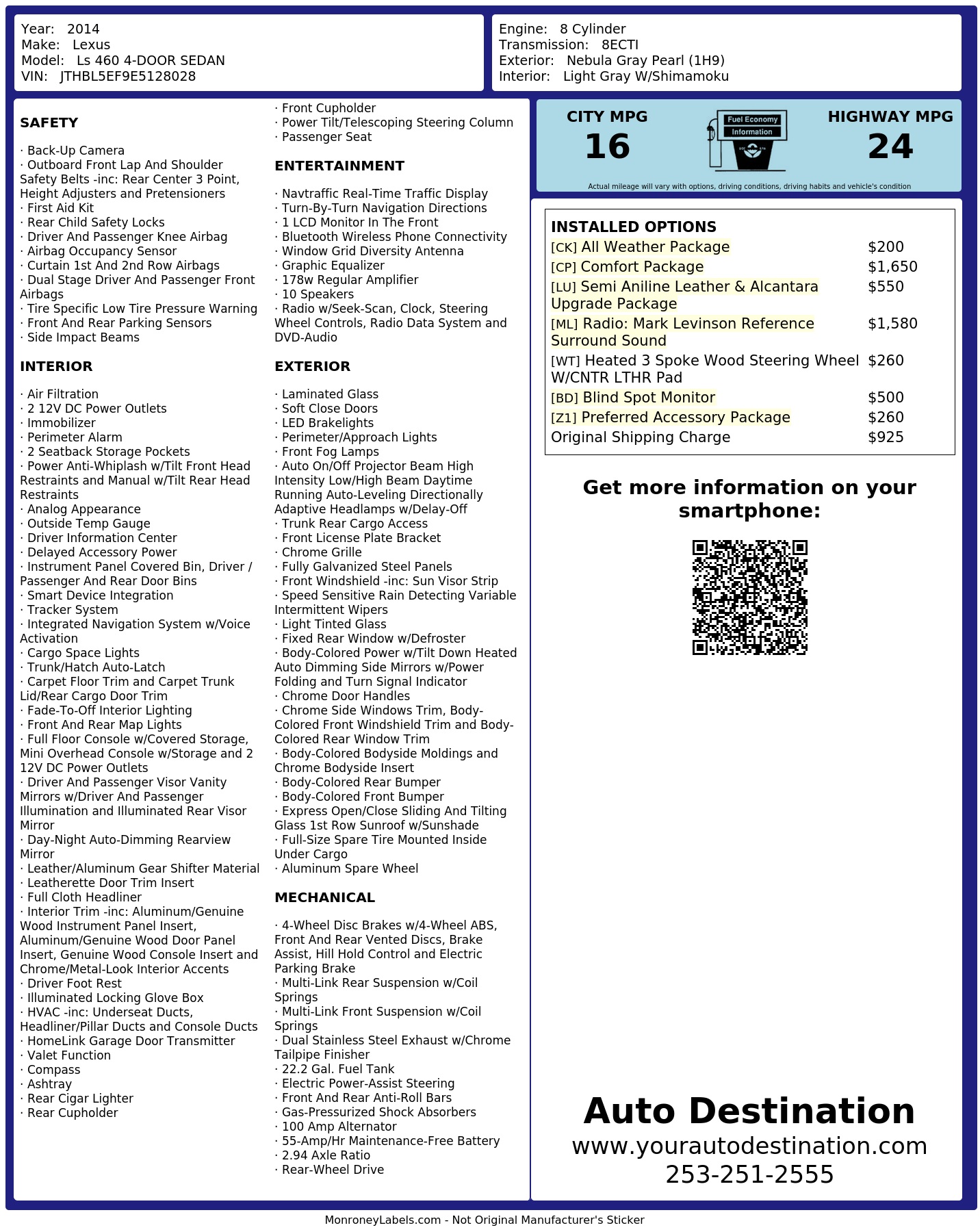 Monroney Label
