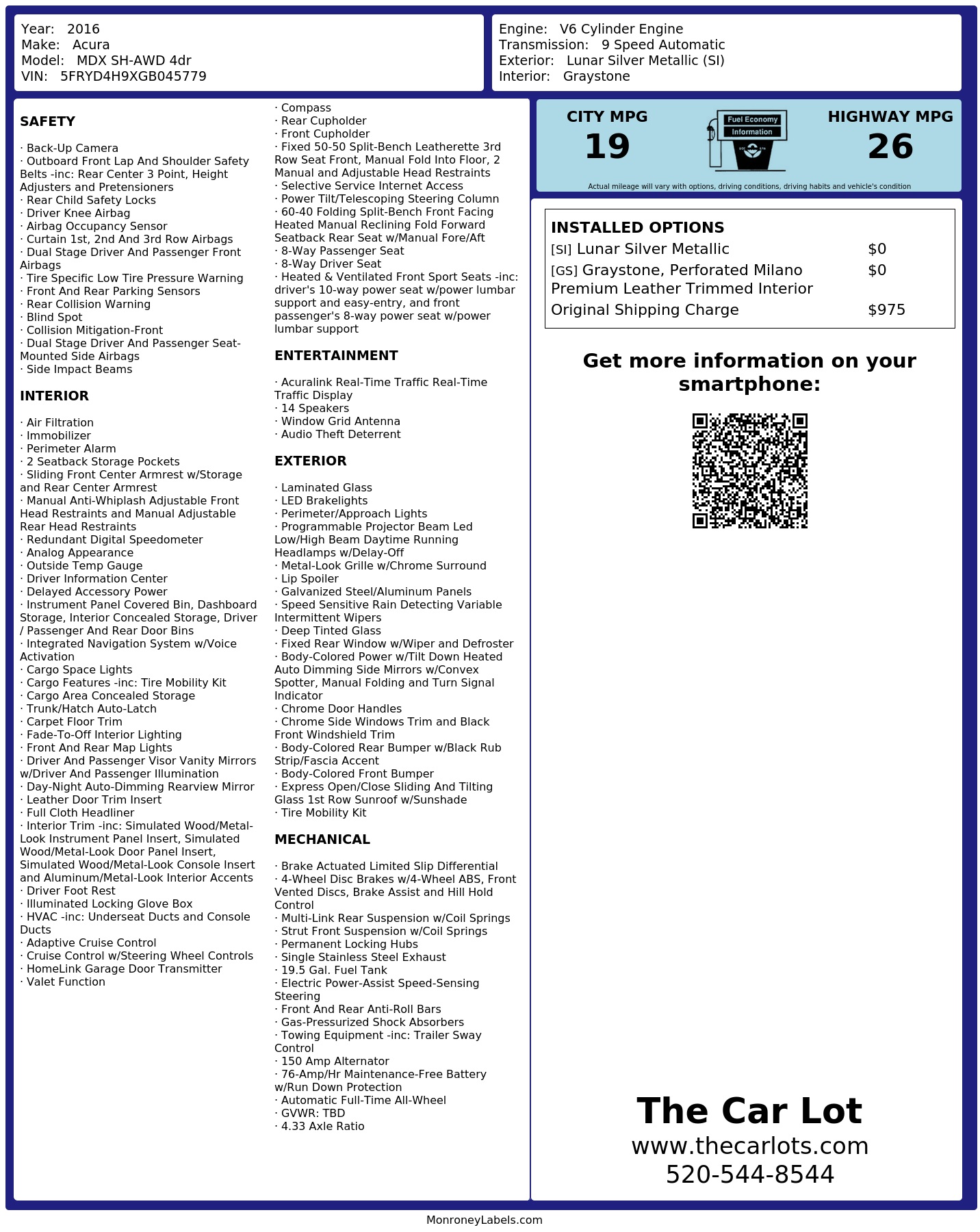 Monroney Label