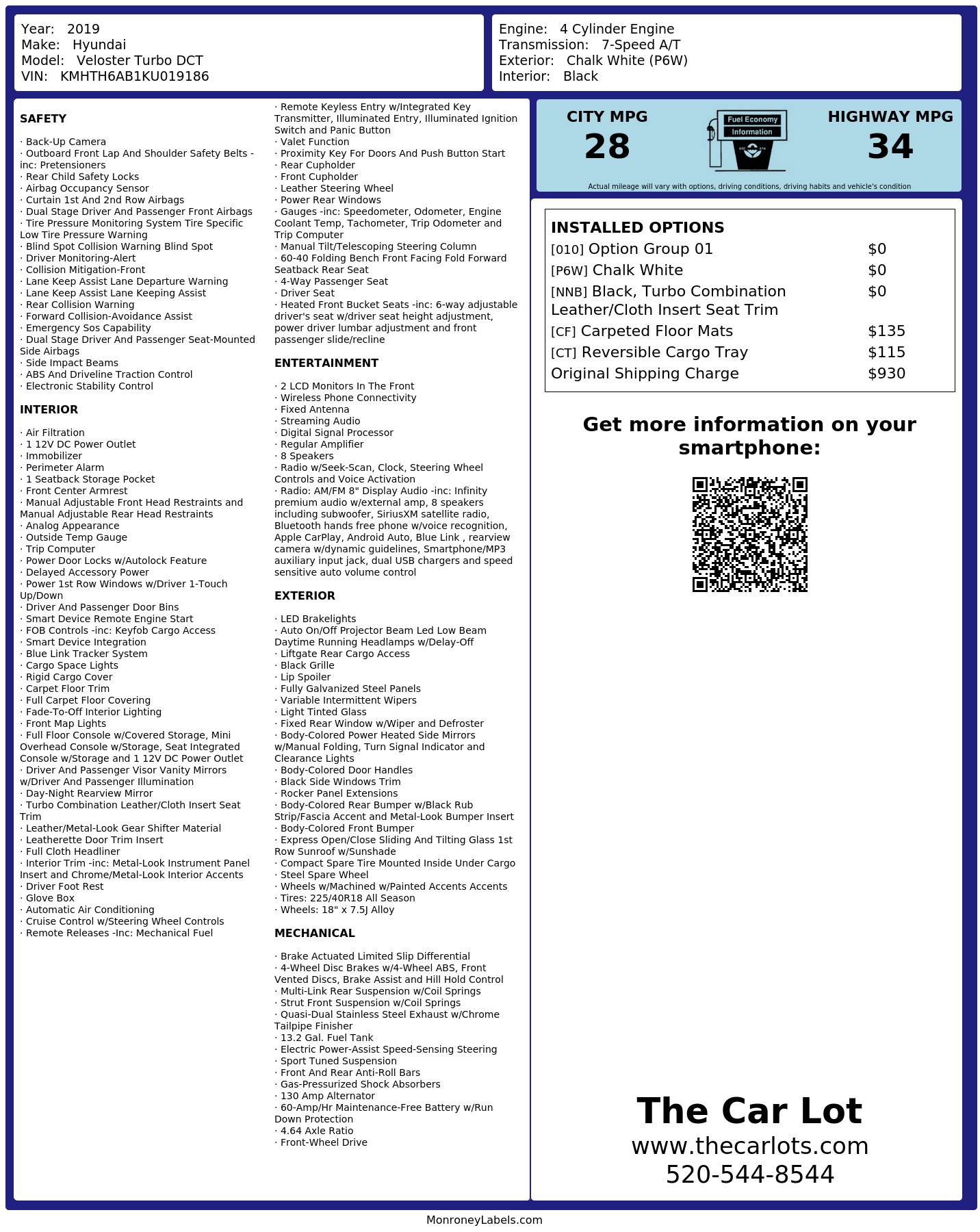 Monroney Label