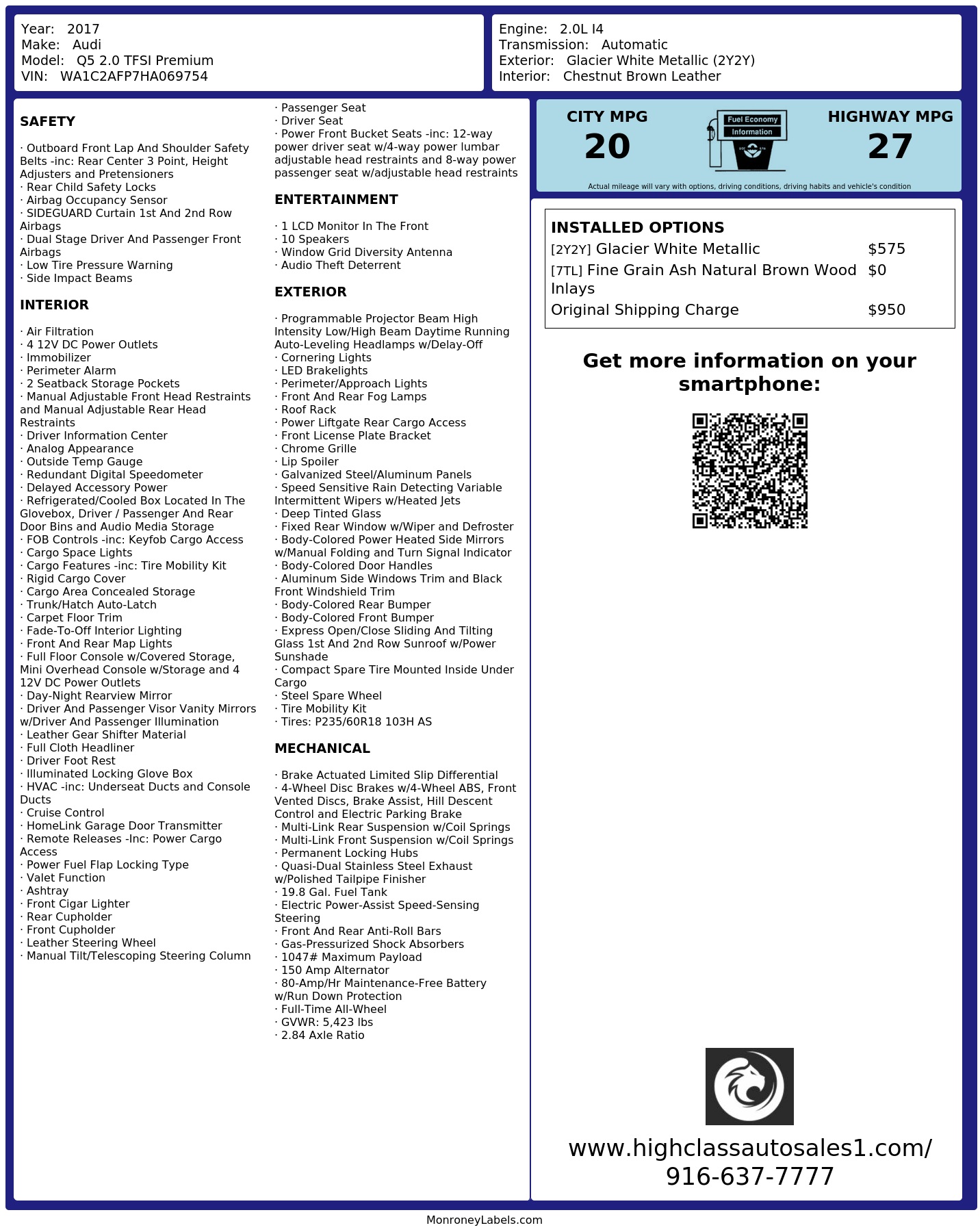 Monroney Label